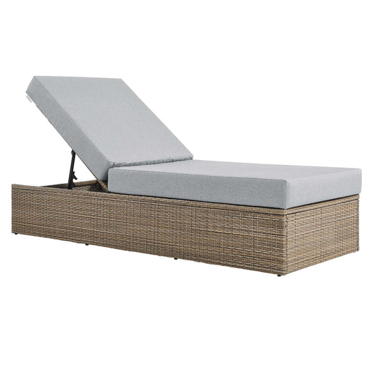 Convene Outdoor Patio Chaise Lounge Chair by Modway EEI-6247-CAP-GRY