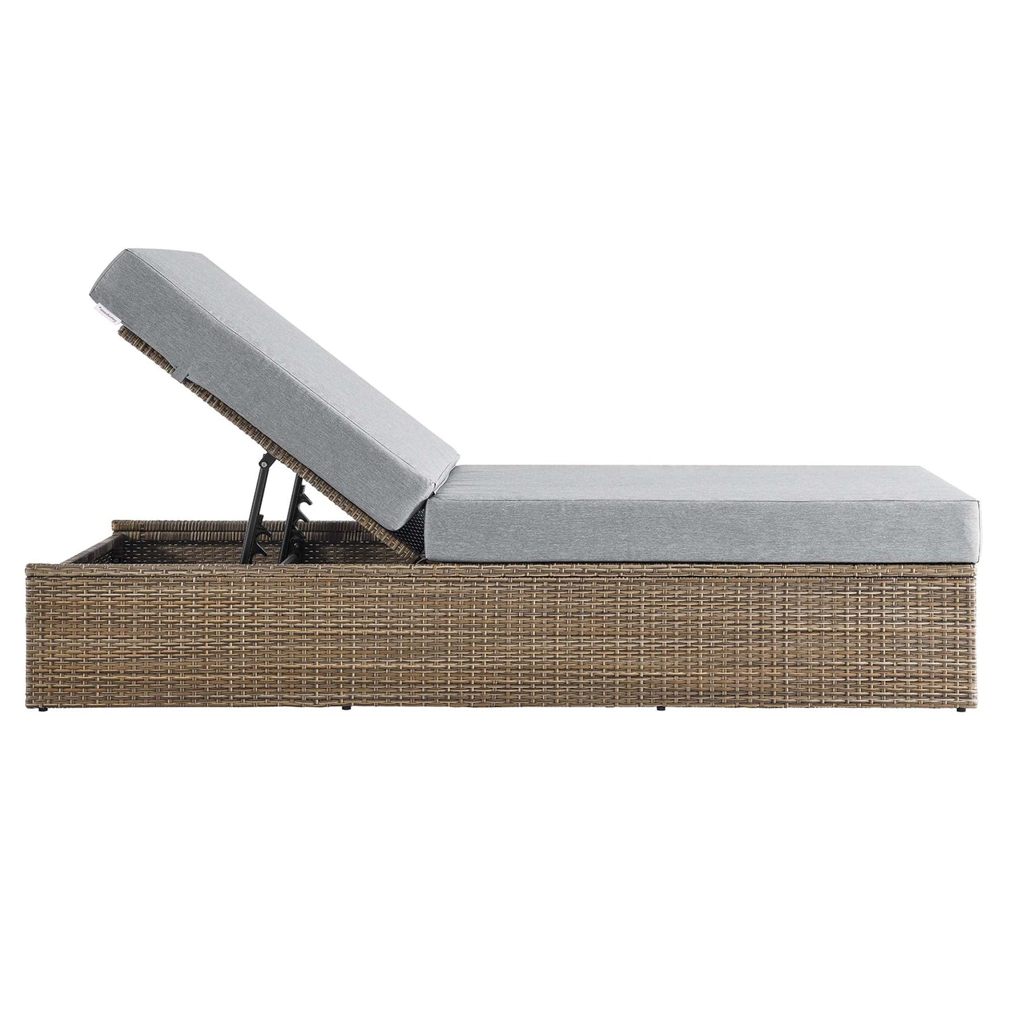 Convene Outdoor Patio Chaise Lounge Chair by Modway EEI-6247-CAP-GRY