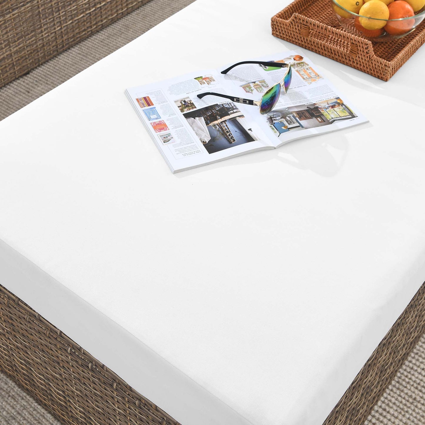 Convene Outdoor Patio Rectangle Ottoman by Modway EEI-6248-CAP-WHI