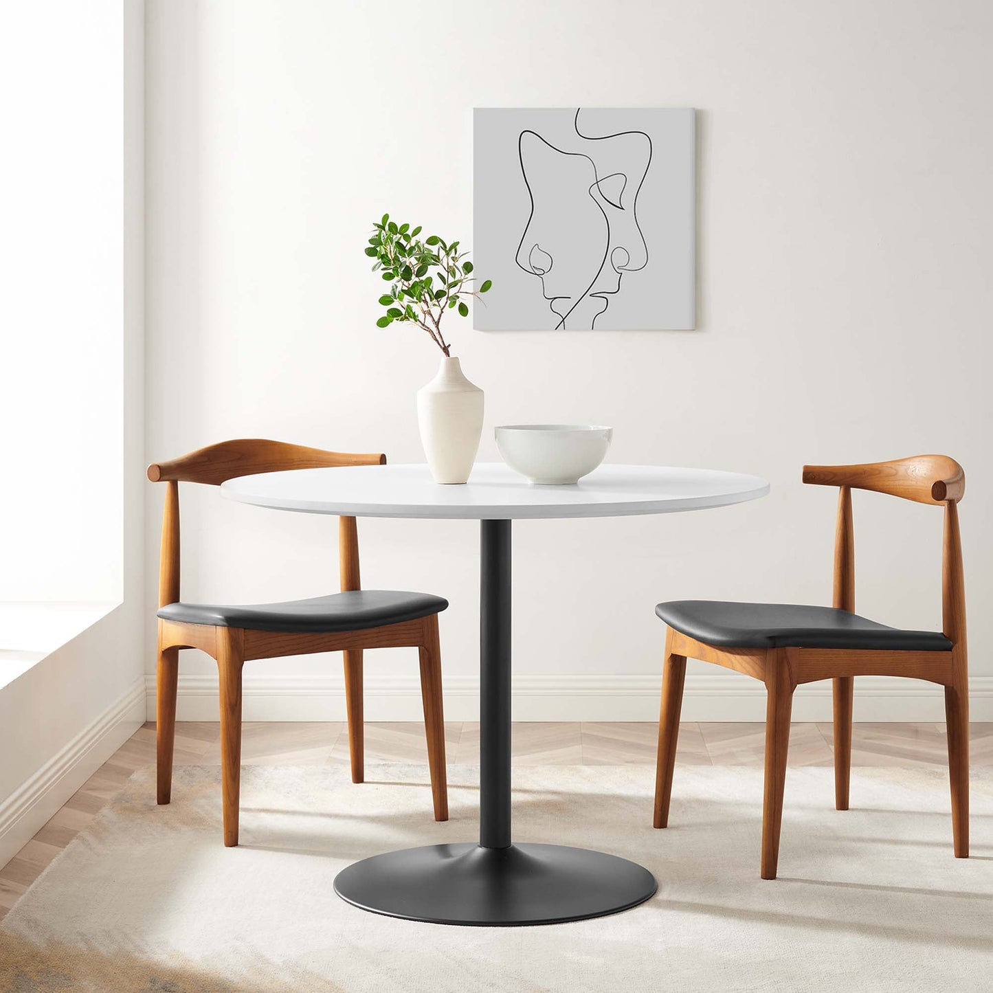 Amuse 40" Dining Table by Modway EEI-6249-BLK-WHI