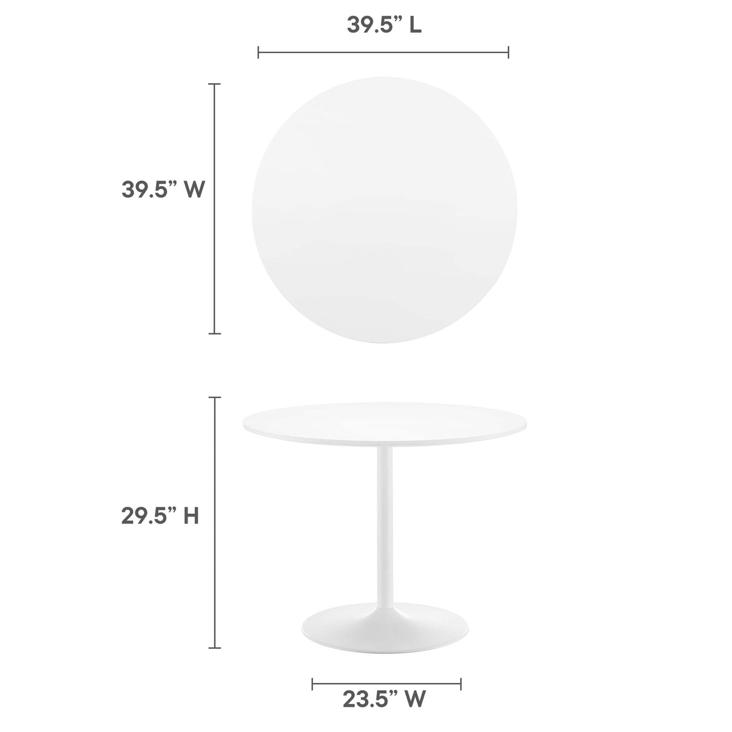 Amuse 40" Dining Table by Modway EEI-6249-WHI-WHI