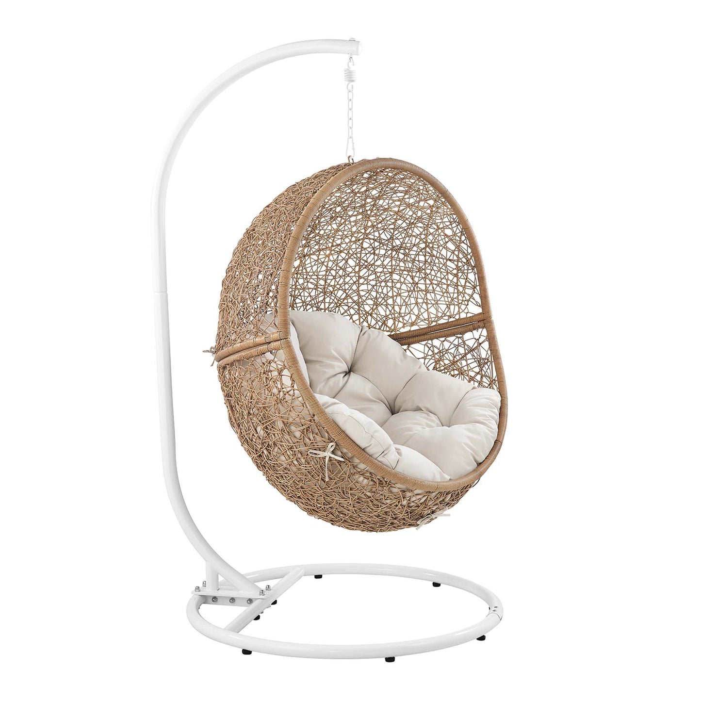 Encase Outdoor Patio Rattan Swing Chair by Modway EEI-6262-CAP-BEI