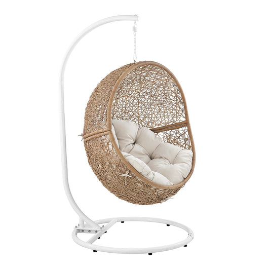 Encase Outdoor Patio Rattan Swing Chair by Modway EEI-6262-CAP-BEI