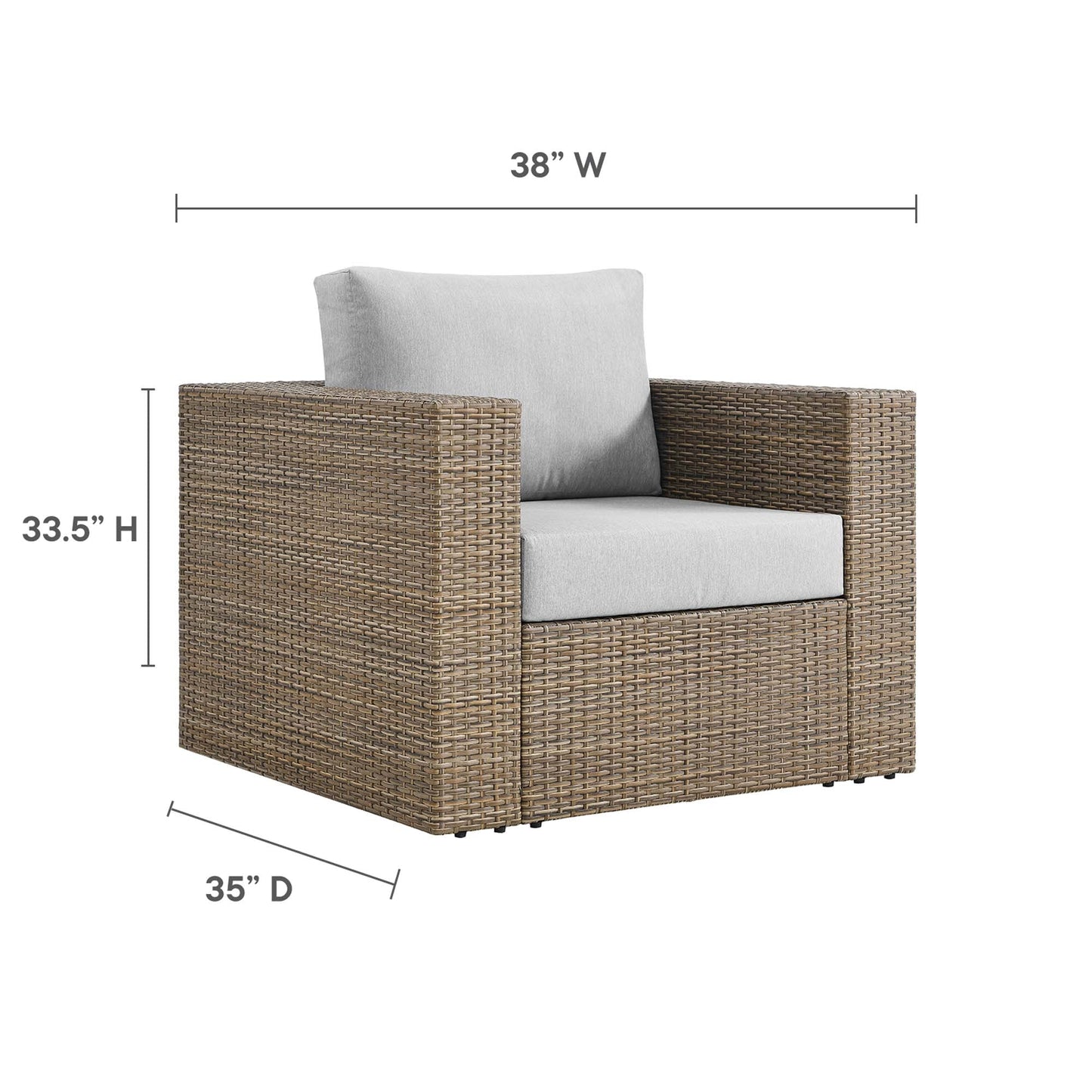 Convene Outdoor Patio Armchair by Modway EEI-6326-CAP-GRY