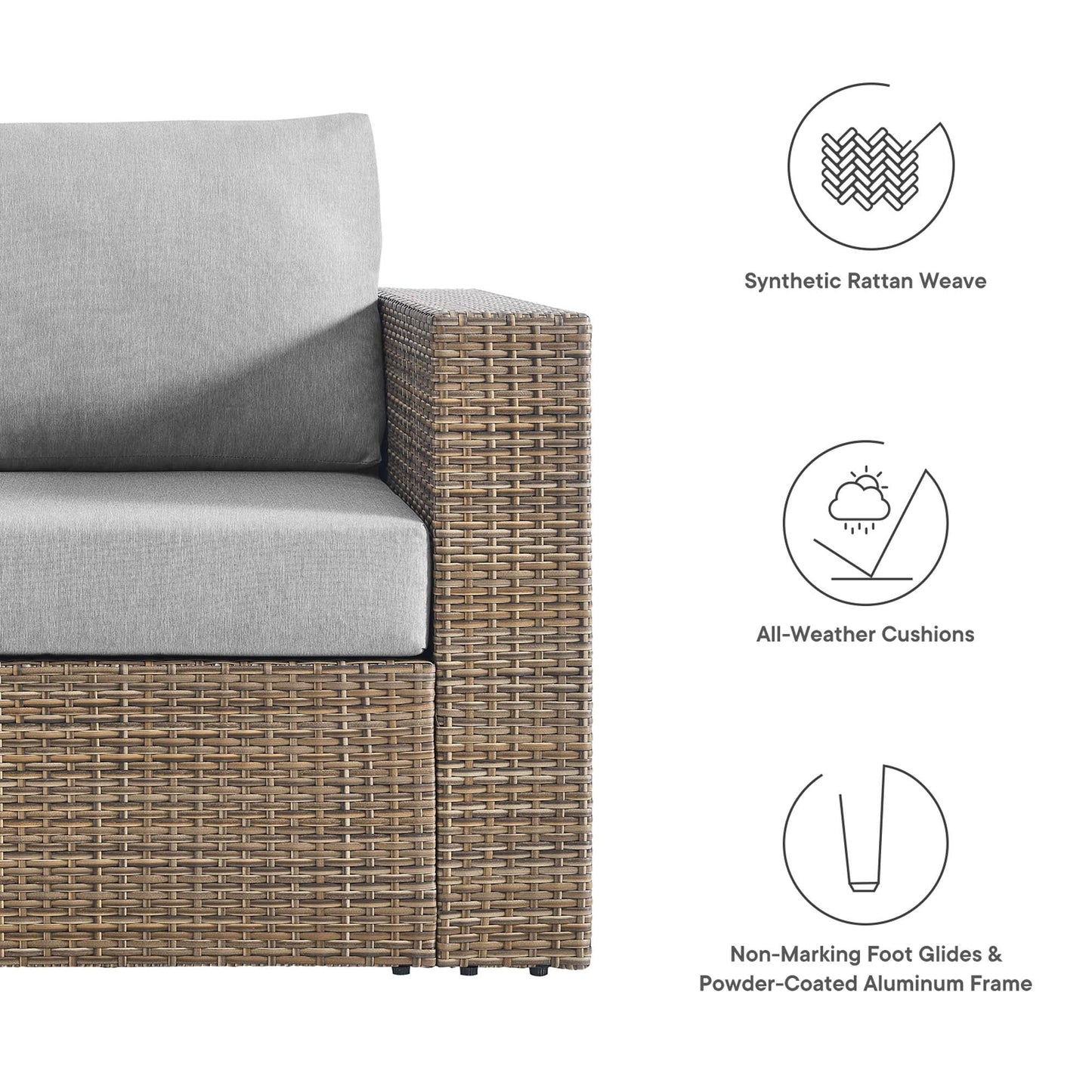 Convene Outdoor Patio Armchair by Modway EEI-6326-CAP-GRY