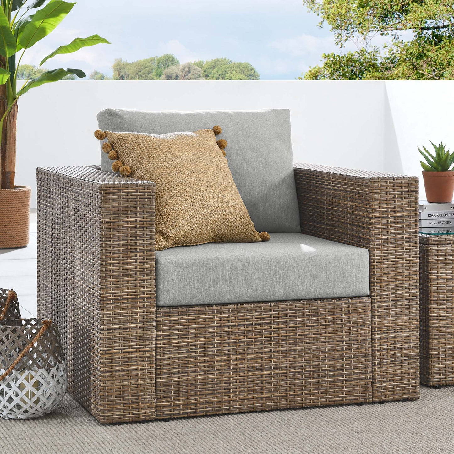 Convene Outdoor Patio Armchair by Modway EEI-6326-CAP-GRY