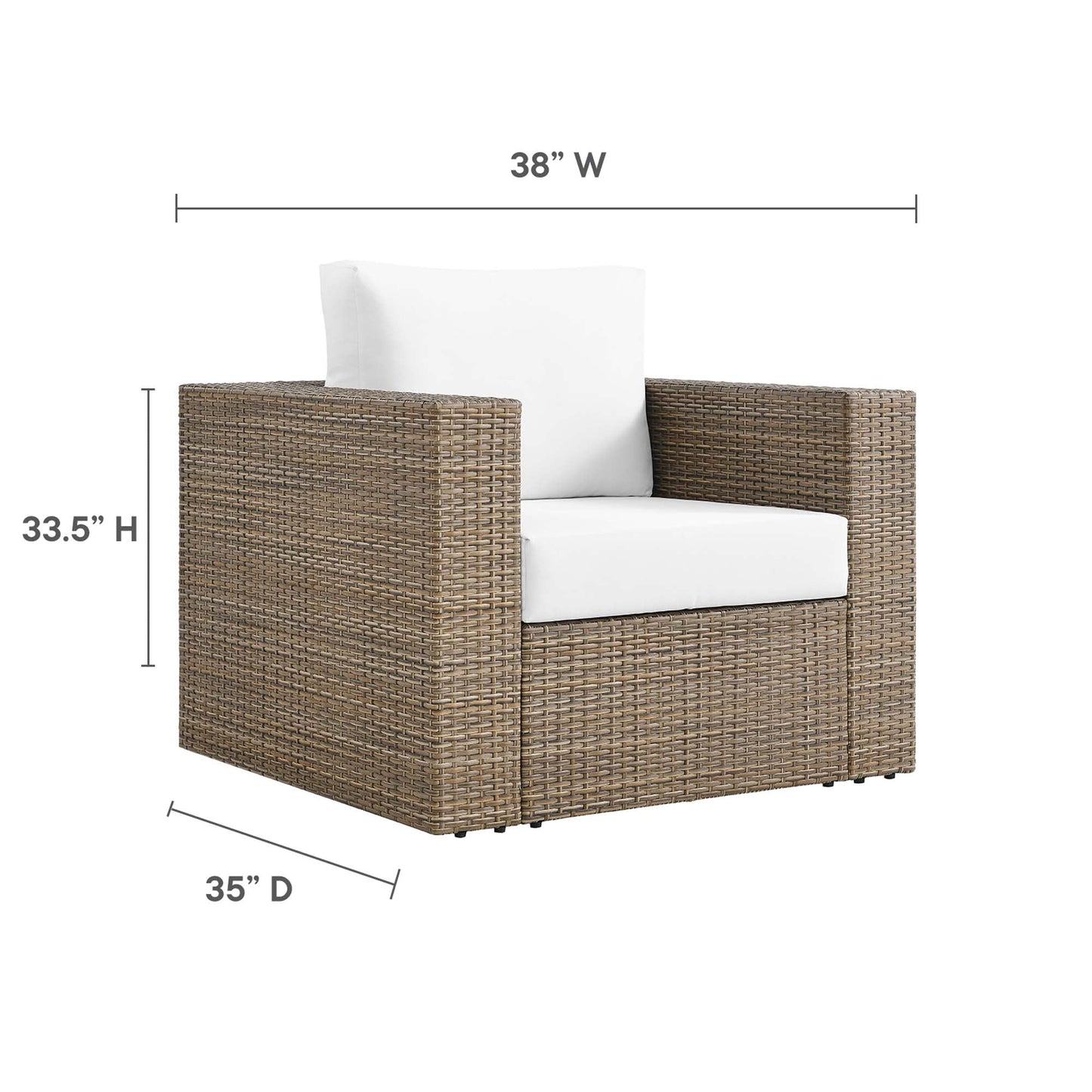 Convene Outdoor Patio Armchair by Modway EEI-6326-CAP-WHI