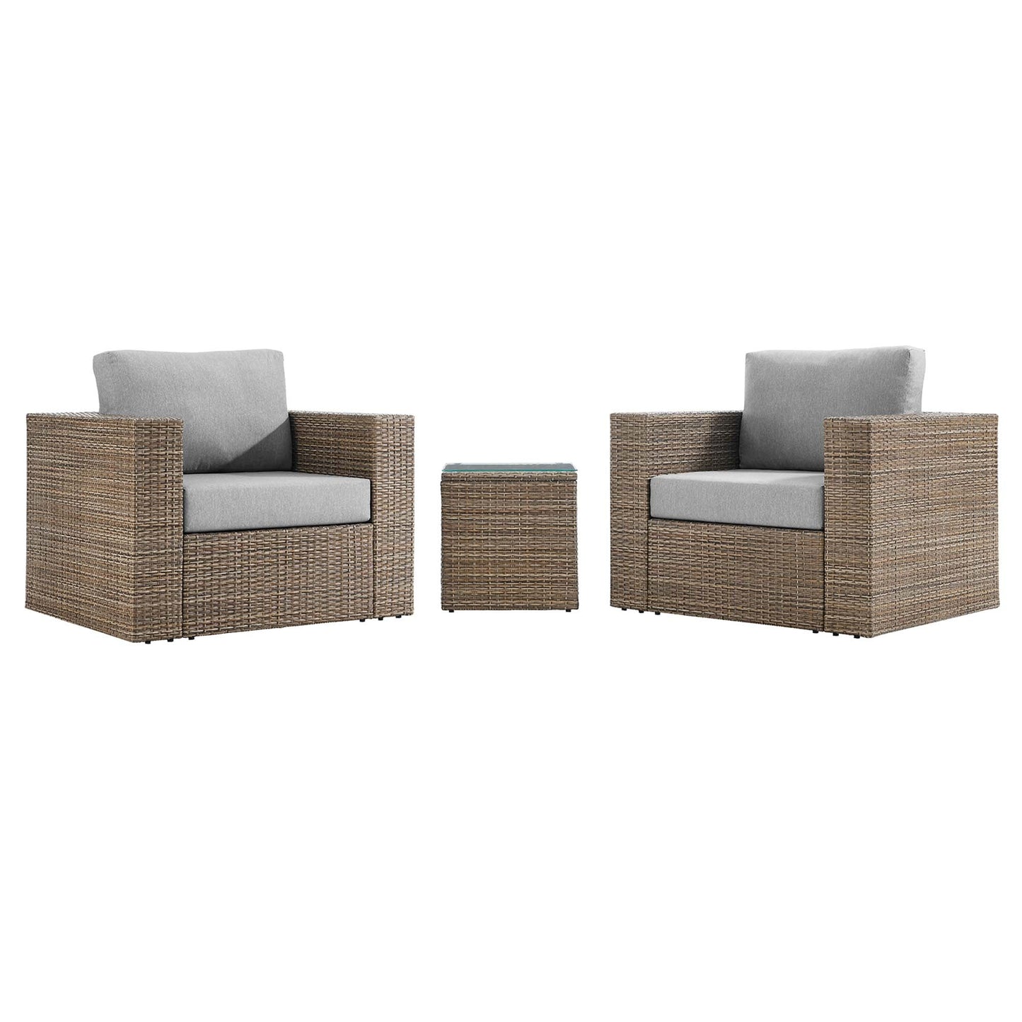 Convene 3-Piece Outdoor Patio Furniture Set by Modway EEI-6327-CAP-GRY
