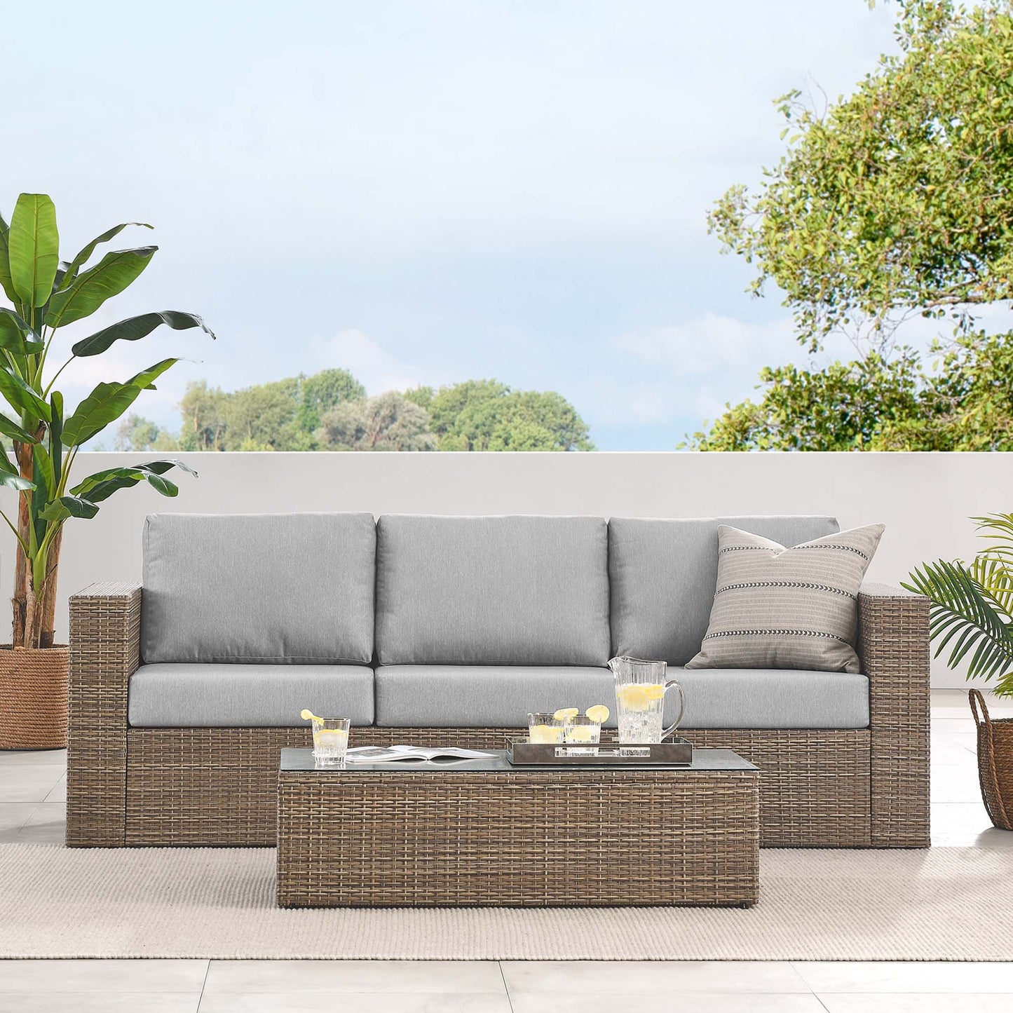 Convene 2-Piece Outdoor Patio Furniture Set by Modway EEI-6333-CAP-GRY