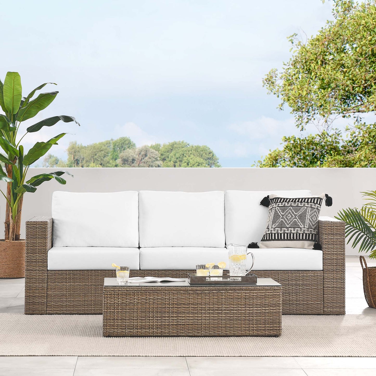 Convene 2-Piece Outdoor Patio Furniture Set by Modway EEI-6333-CAP-WHI
