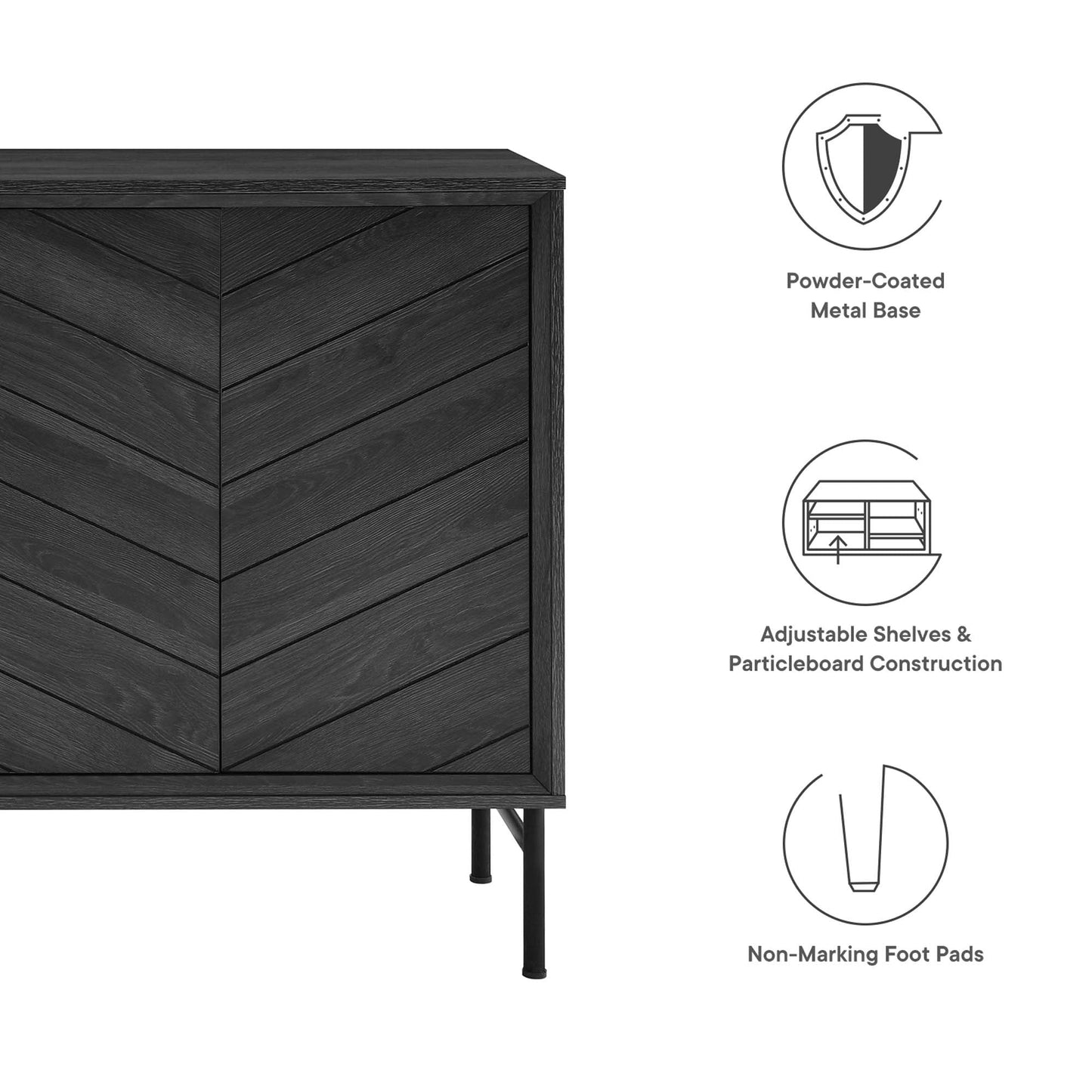 Harper Chevron Sideboard by Modway EEI-6336-BLK