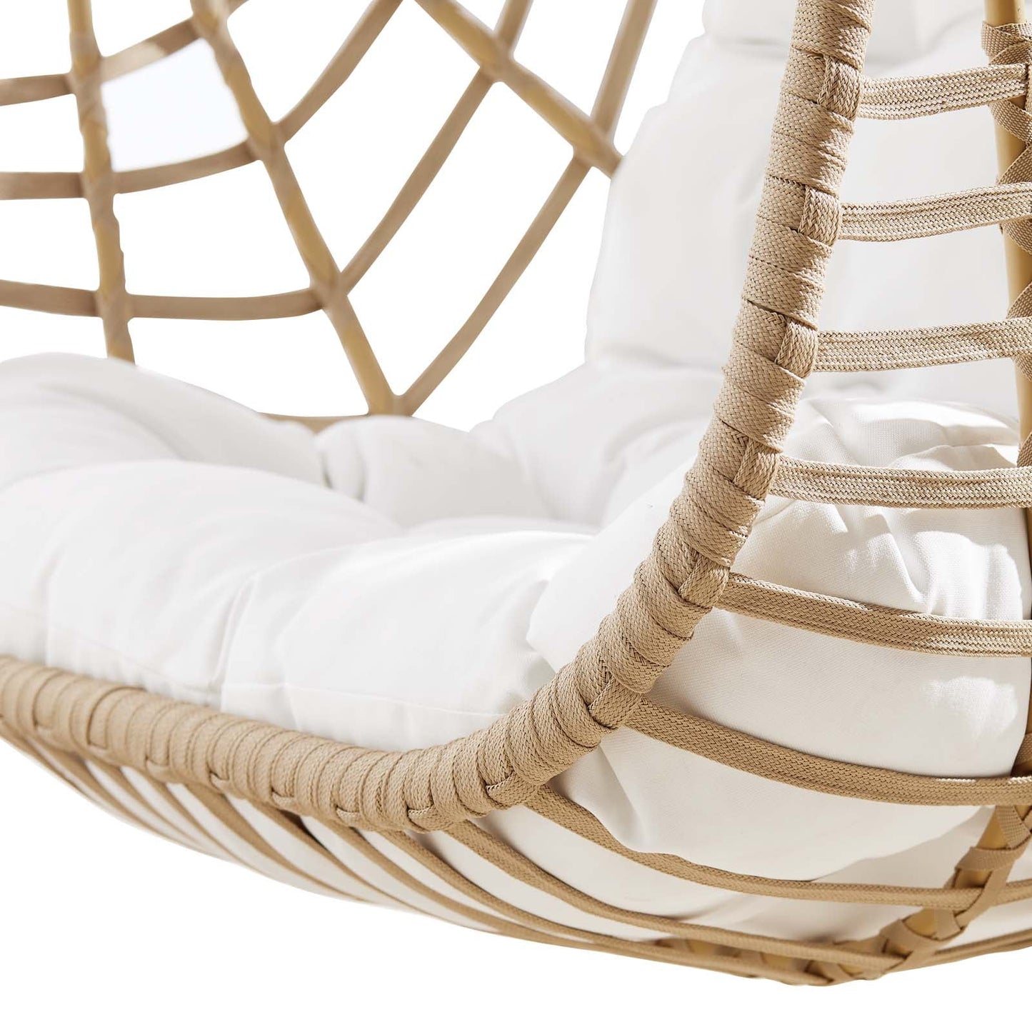 Amalie Wicker Rattan Outdoor Patio Swing Chair Natural White