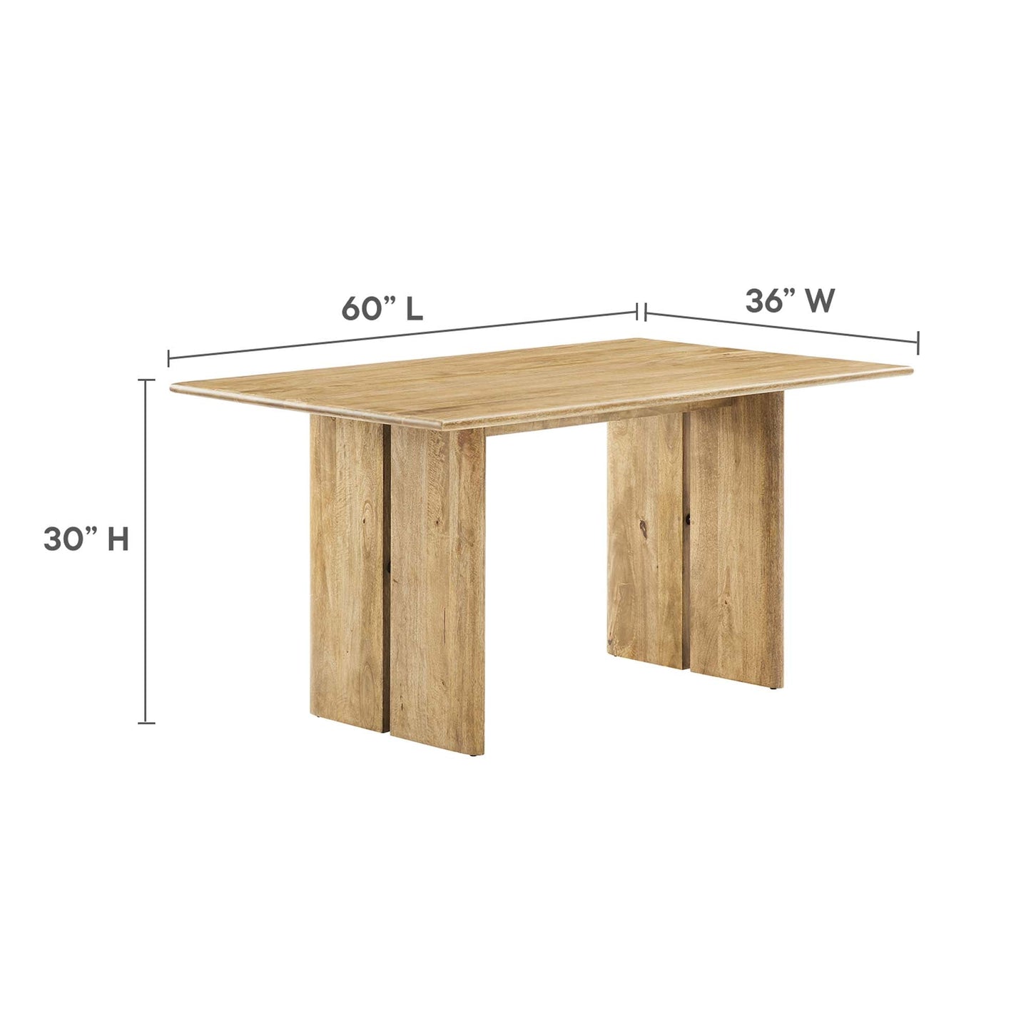 Amistad 60" Wood Dining Table by Modway EEI-6338-OAK
