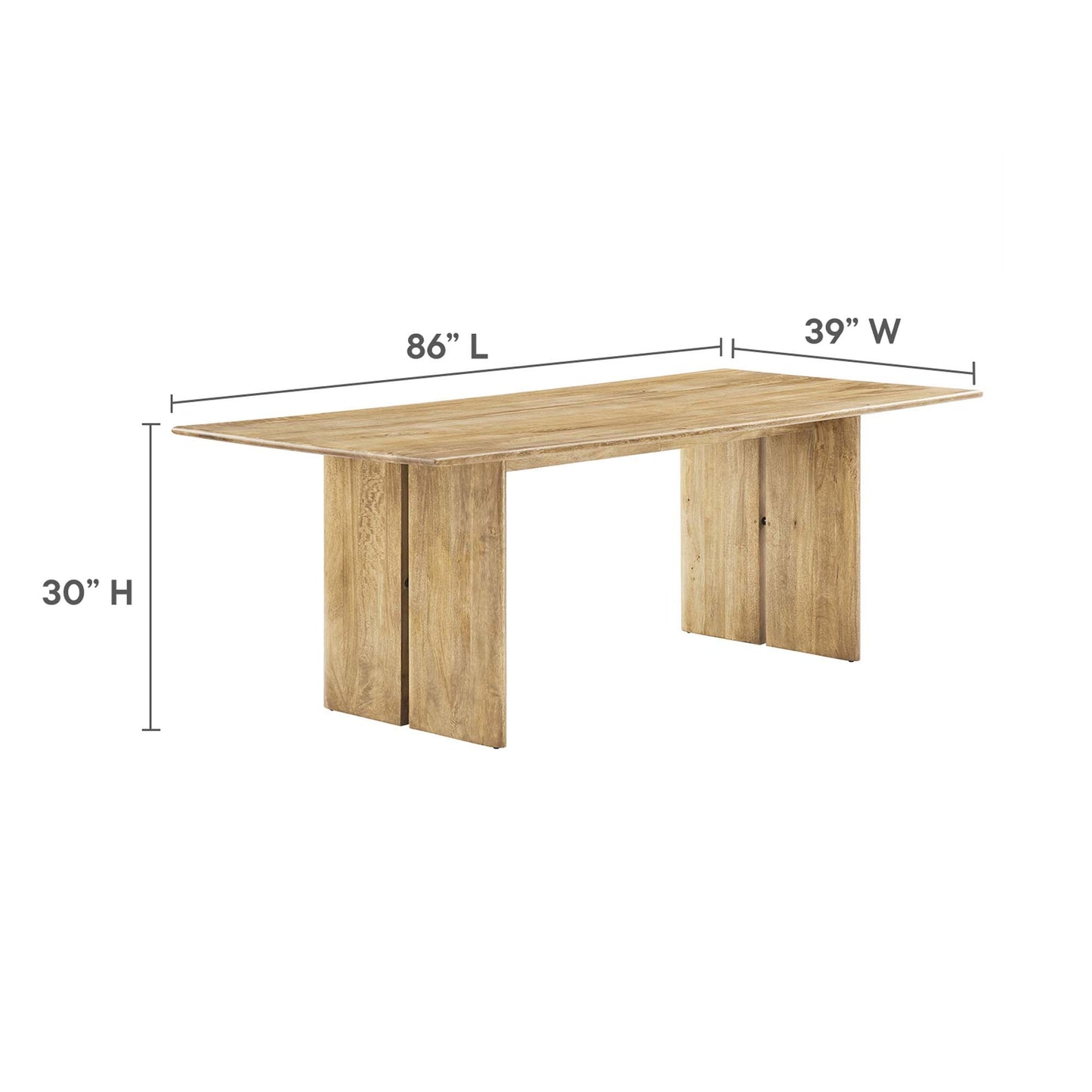 Amistad 86" Wood Dining Table by Modway EEI-6340-OAK