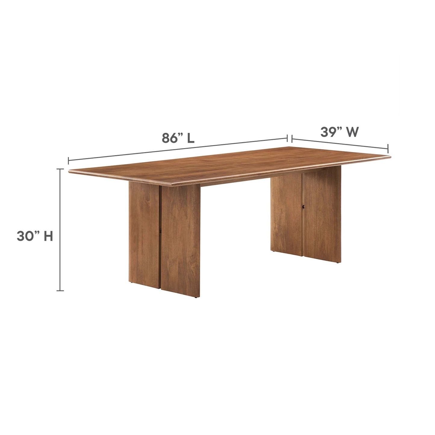 Amistad 86" Wood Dining Table by Modway EEI-6340-WAL