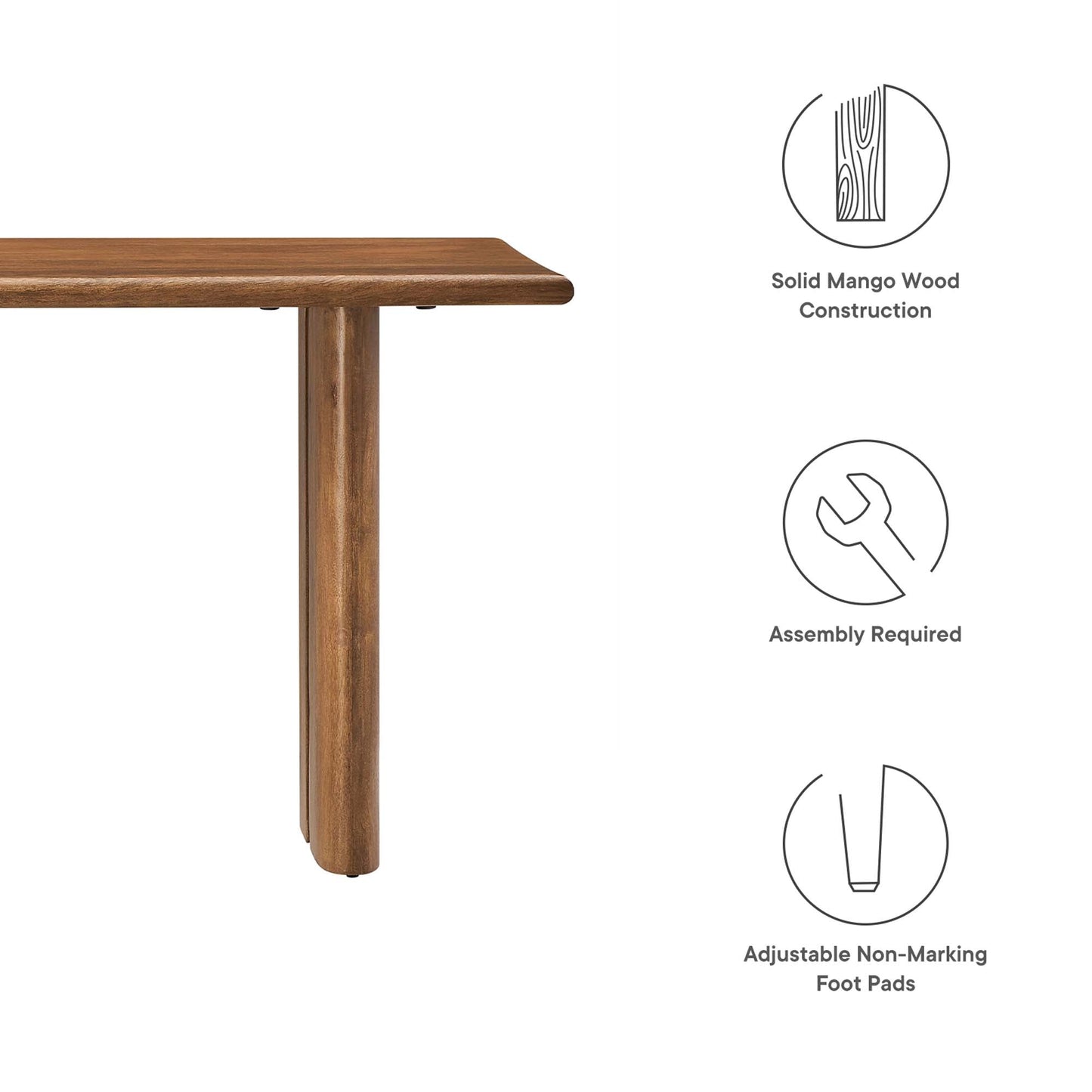 Amistad 46" Wood Bench by Modway EEI-6343-WAL