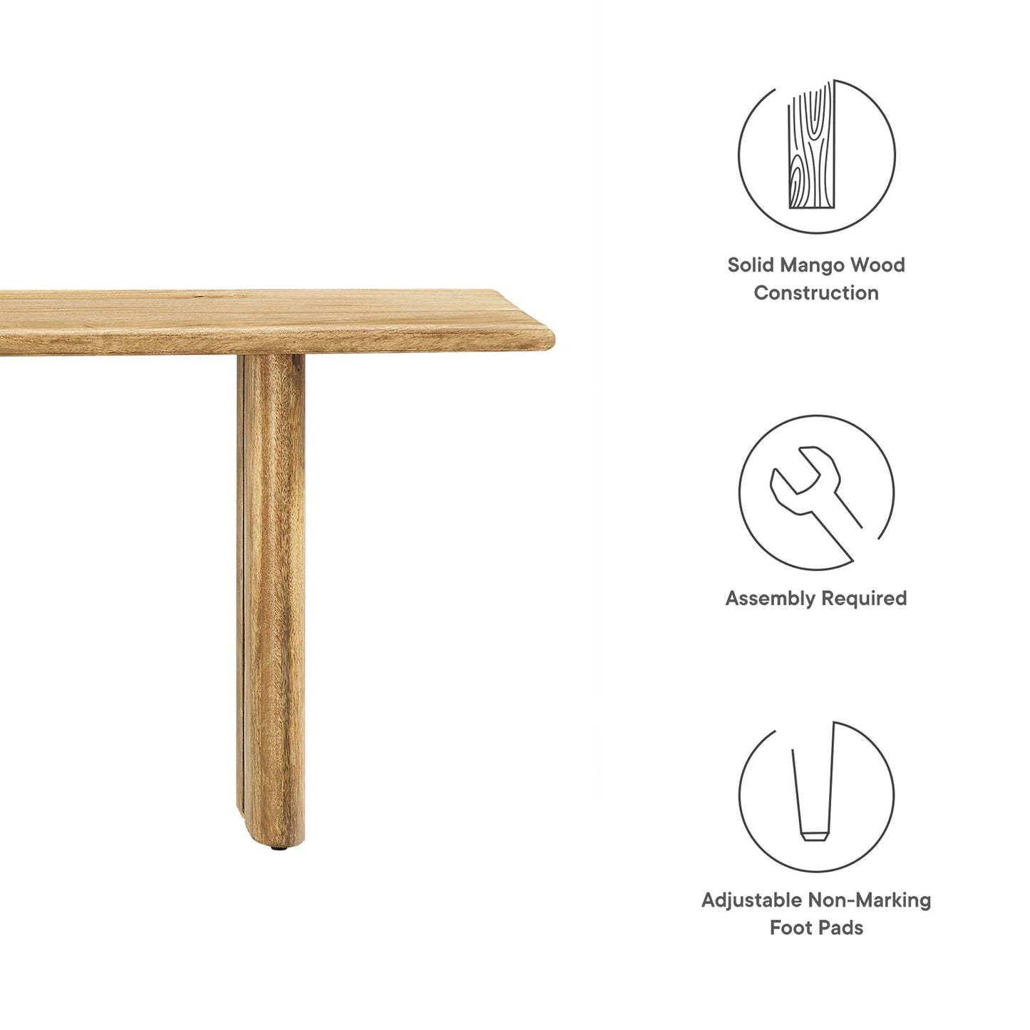 Amistad 58" Wood Bench by Modway EEI-6344-OAK