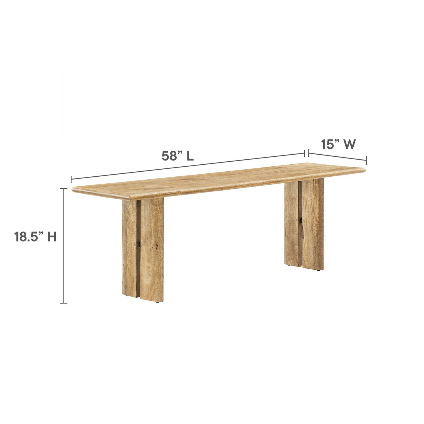 Amistad 58" Wood Bench by Modway EEI-6344-OAK