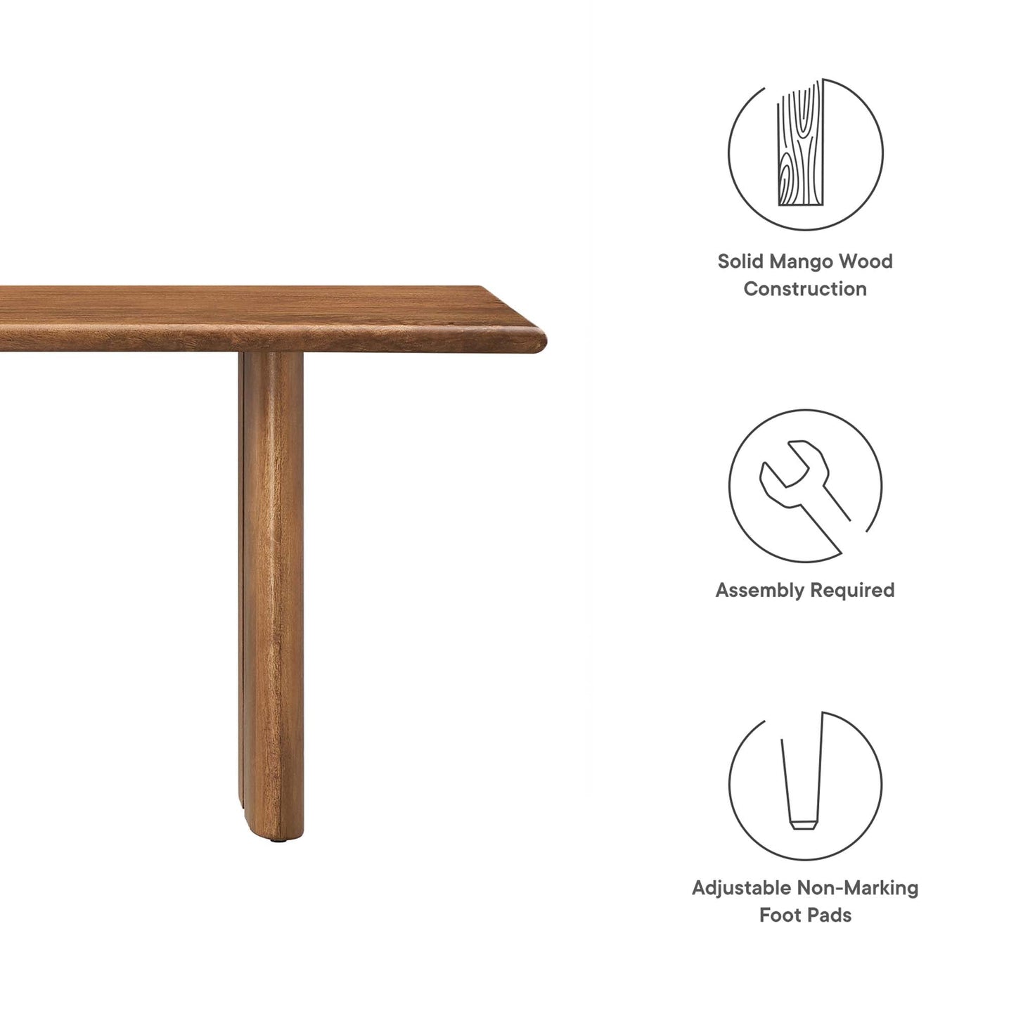 Amistad 58" Wood Bench by Modway EEI-6344-WAL