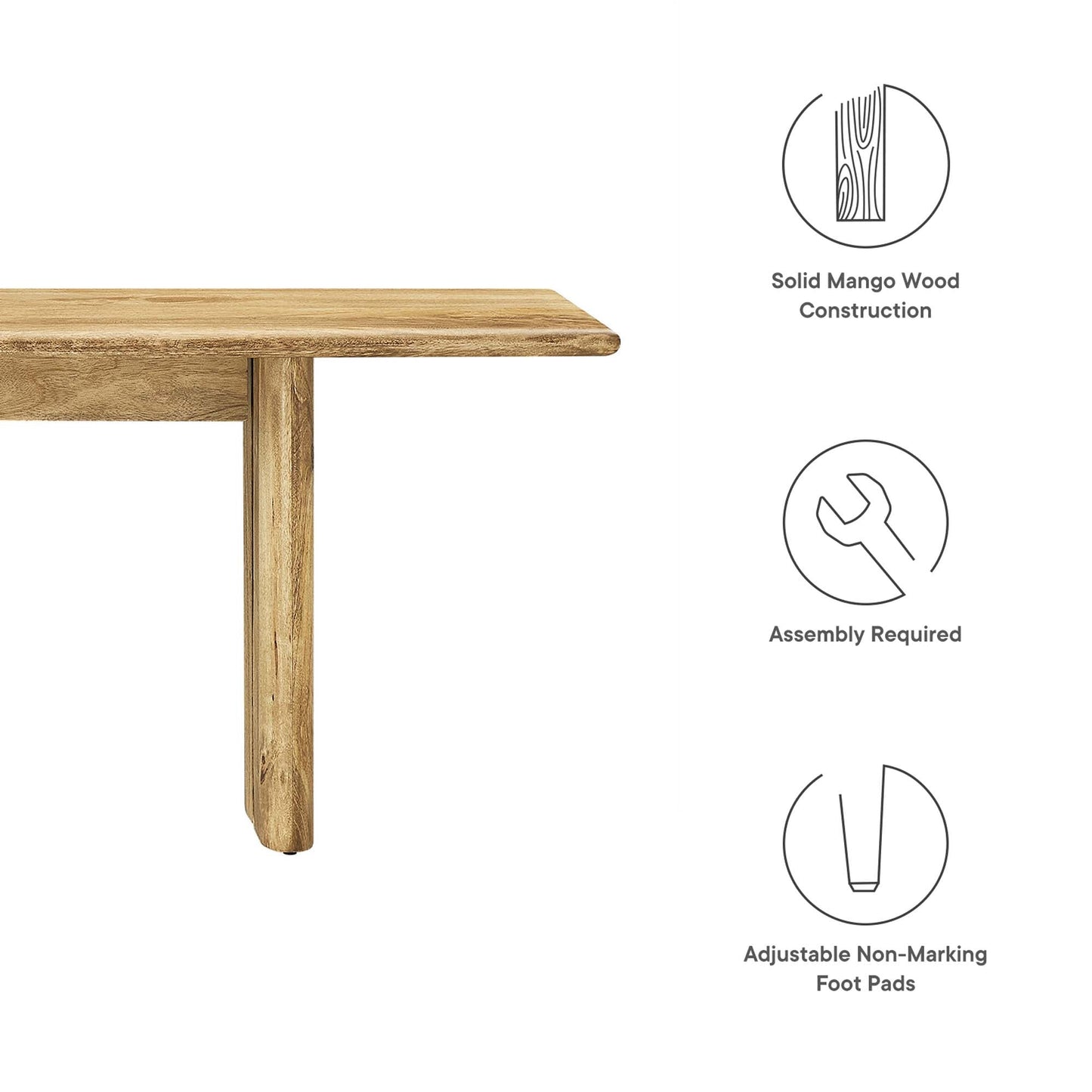 Amistad 72" Wood Bench by Modway EEI-6345-OAK