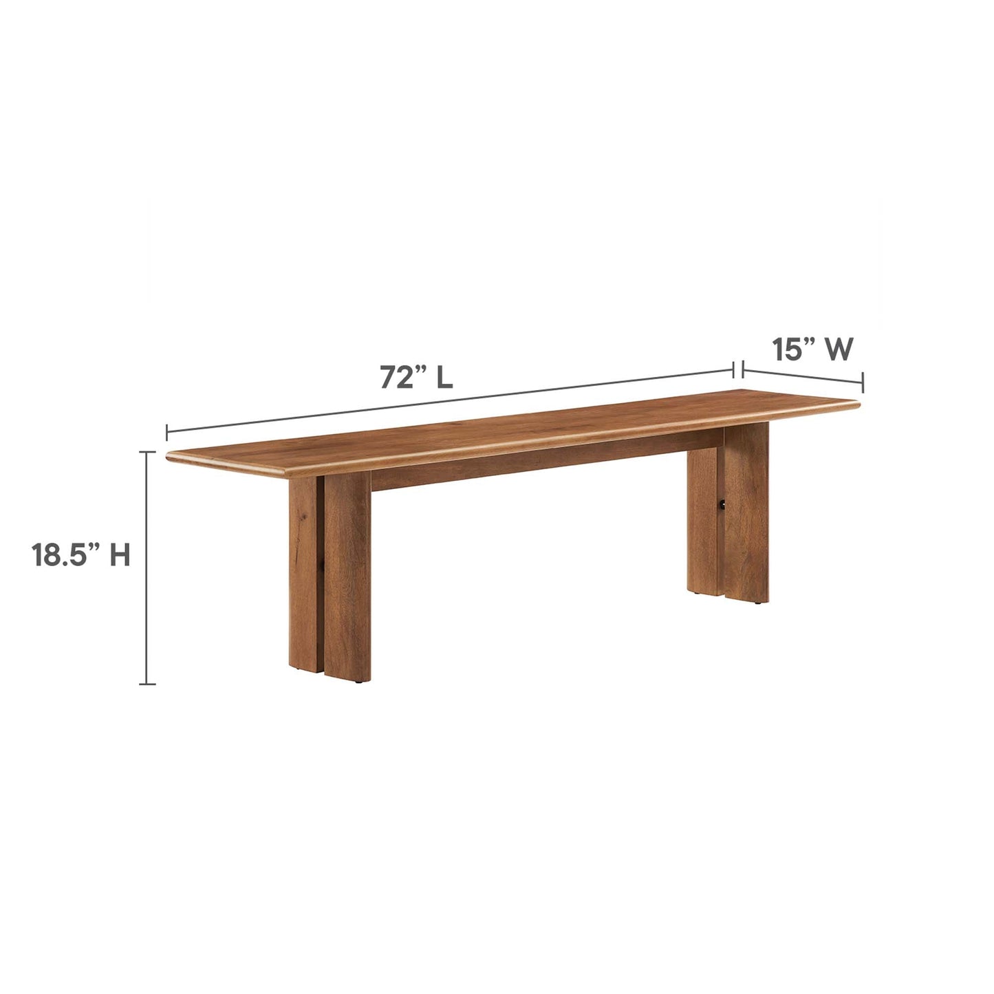 Amistad 72" Wood Bench by Modway EEI-6345-WAL