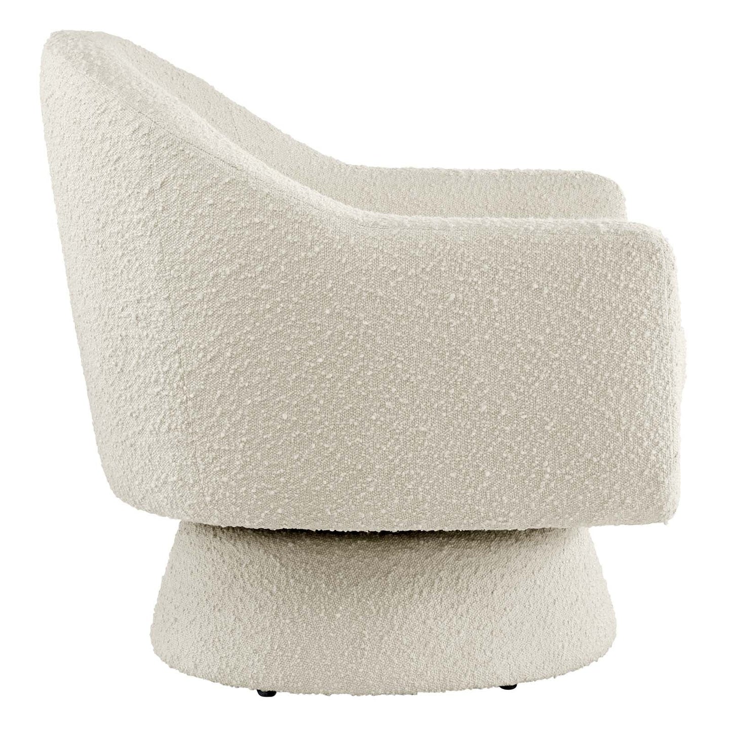 Astral Boucle Fabric Boucle Fabric Swivel Chair Ivory EEI-6359-IVO