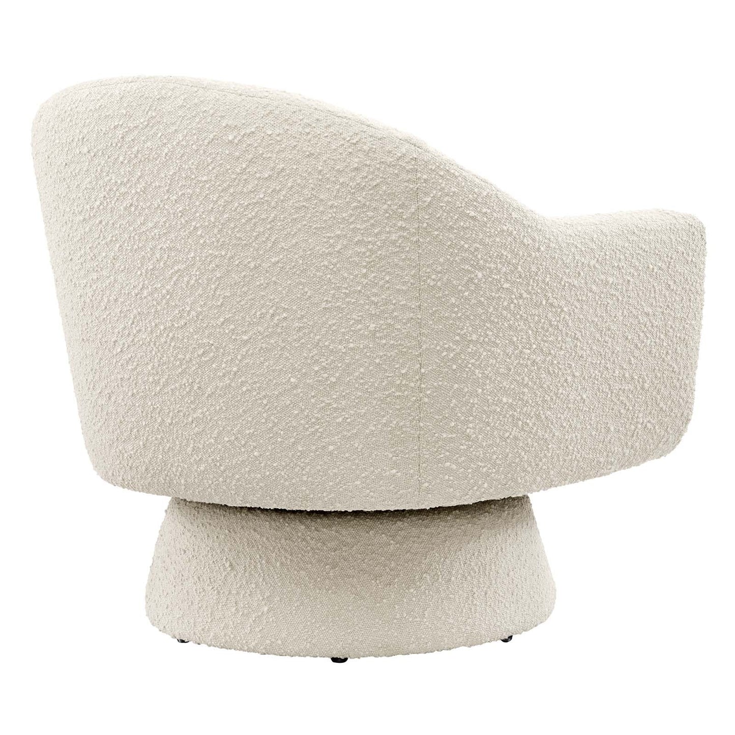 Astral Boucle Fabric Boucle Fabric Swivel Chair Ivory EEI-6359-IVO