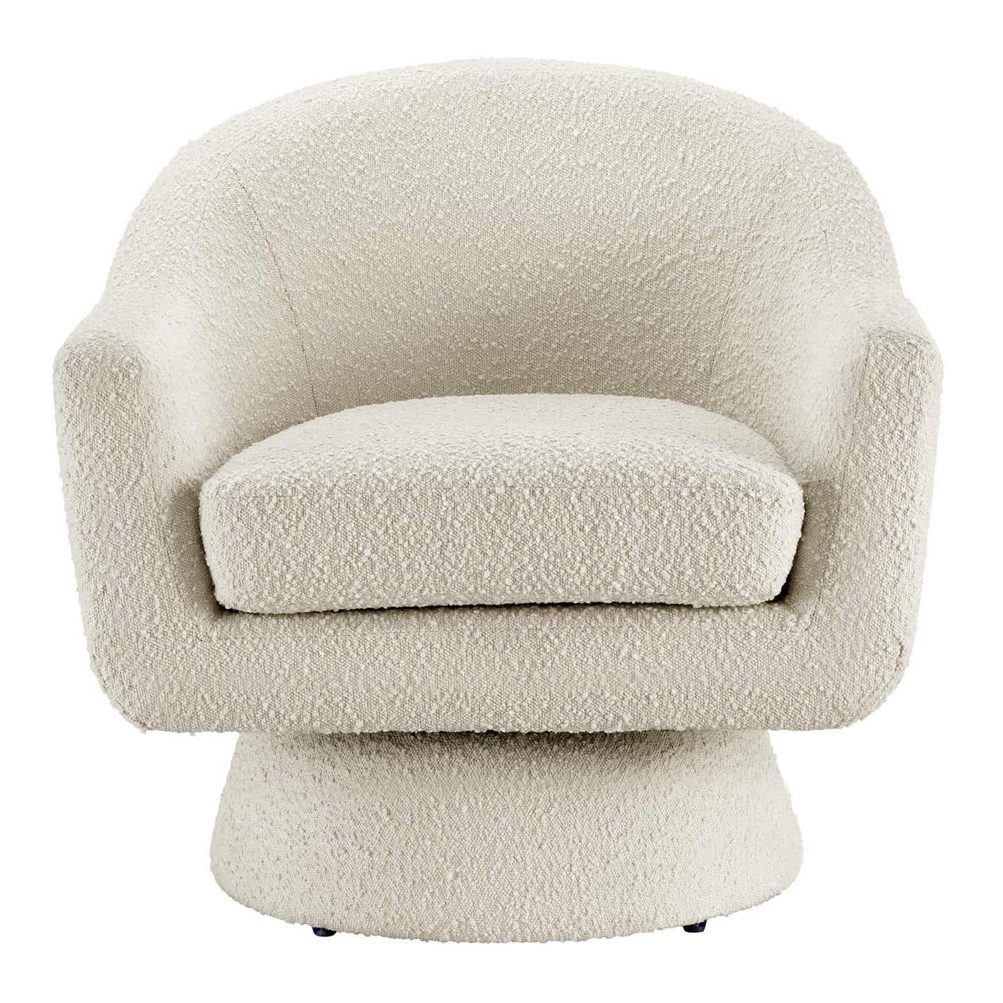 Astral Boucle Fabric Boucle Fabric Swivel Chair Ivory EEI-6359-IVO