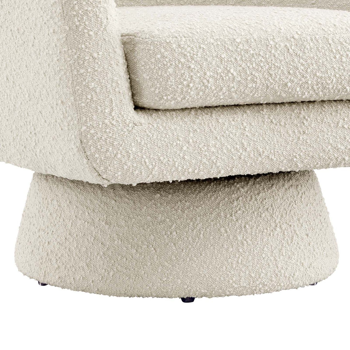 Astral Boucle Fabric Boucle Fabric Swivel Chair Ivory EEI-6359-IVO
