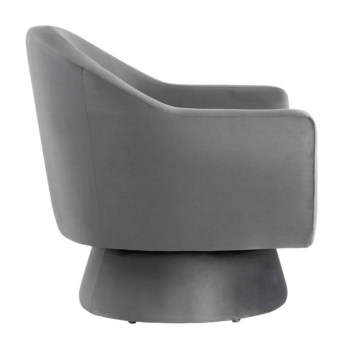 Astral Performance Velvet Fabric and Wood Swivel Chair Gray EEI-6360-GRY