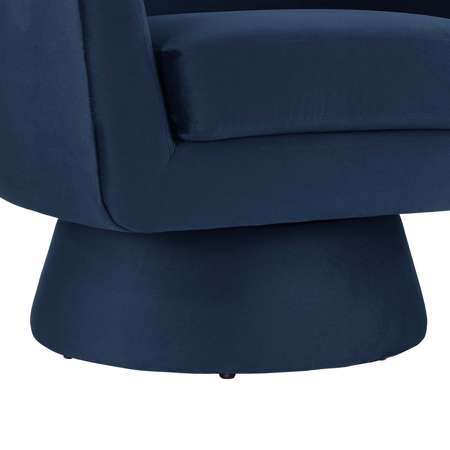 Astral Performance Velvet Fabric and Wood Swivel Chair Midnight Blue EEI-6360-MID