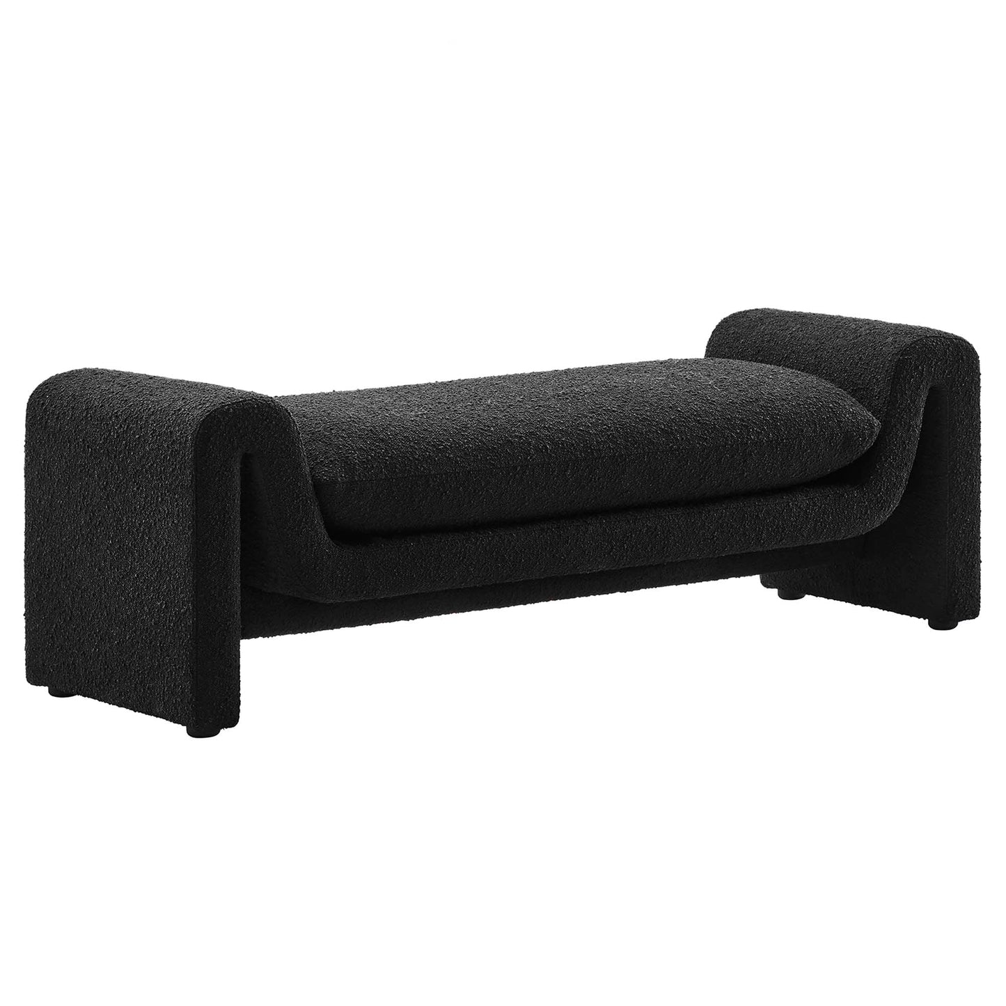 Waverly Boucle Fabric Bench by Modway EEI-6379-BLK