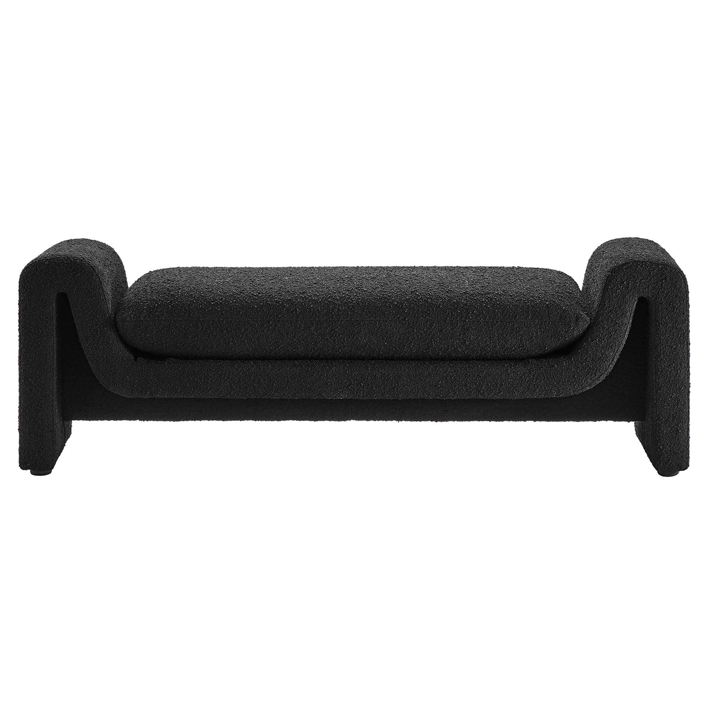 Waverly Boucle Fabric Bench by Modway EEI-6379-BLK