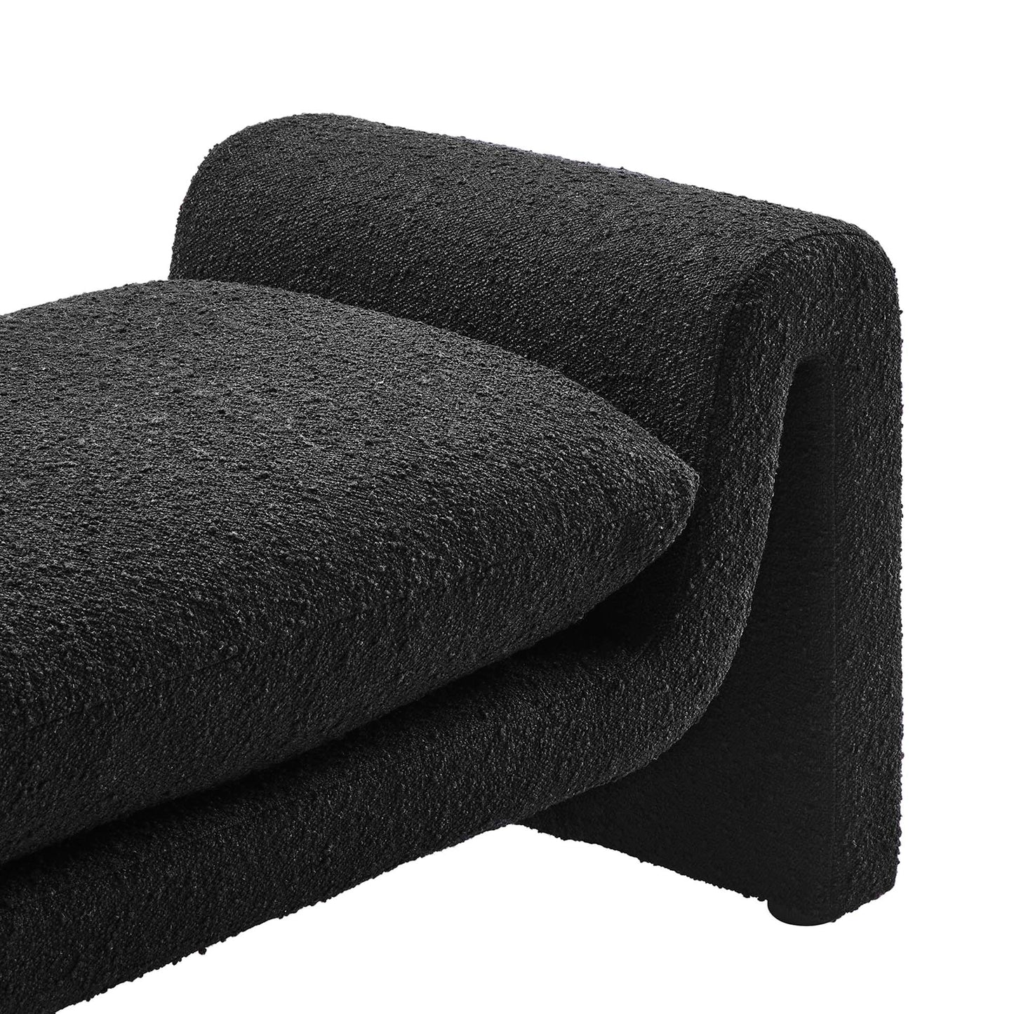 Waverly Boucle Fabric Bench by Modway EEI-6379-BLK