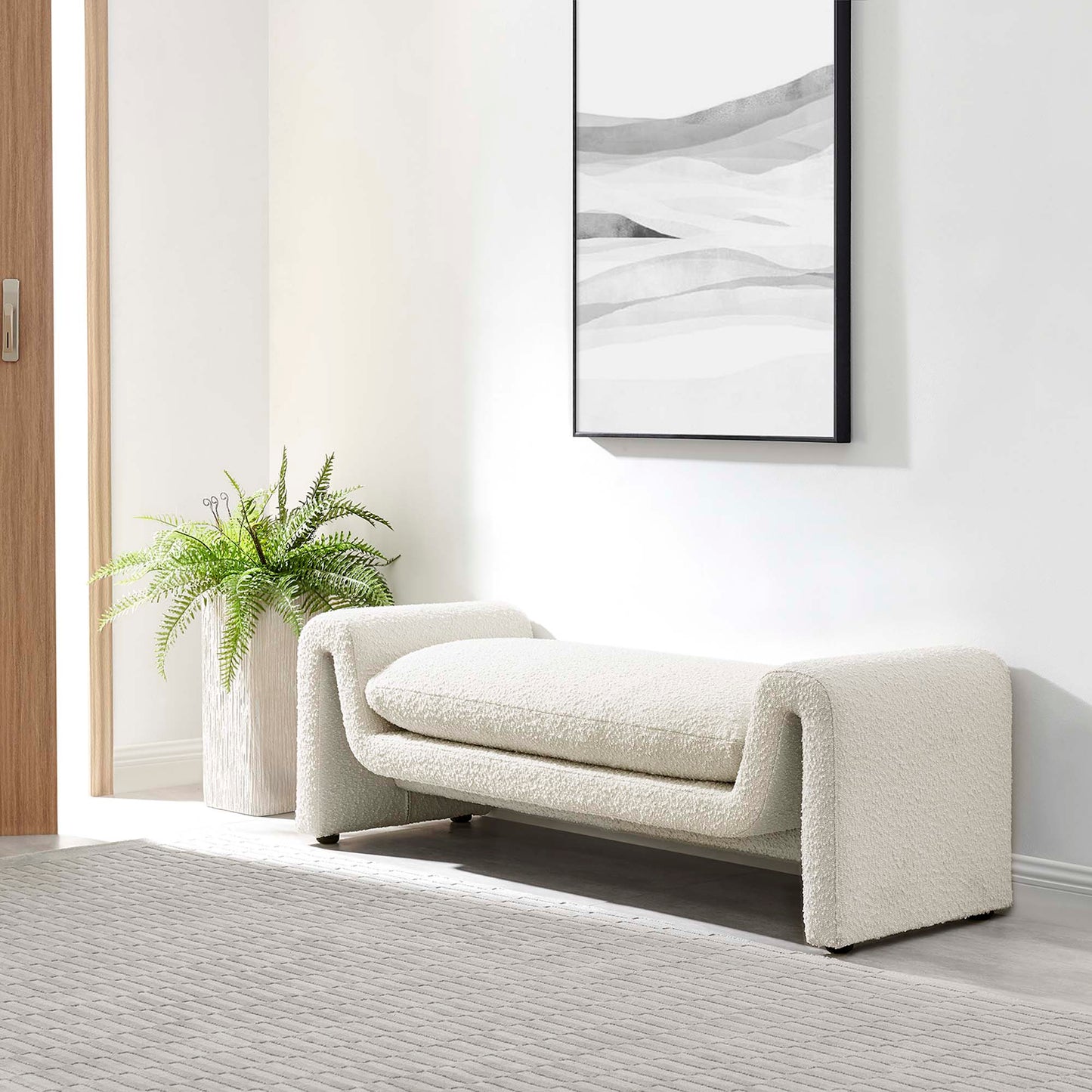 Waverly Boucle Fabric Bench by Modway EEI-6379-IVO