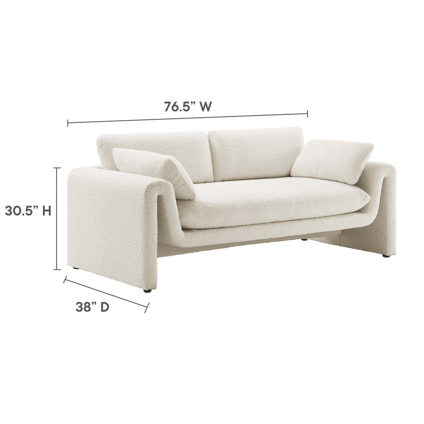 Waverly Boucle Fabric Sofa by Modway EEI-6381-IVO