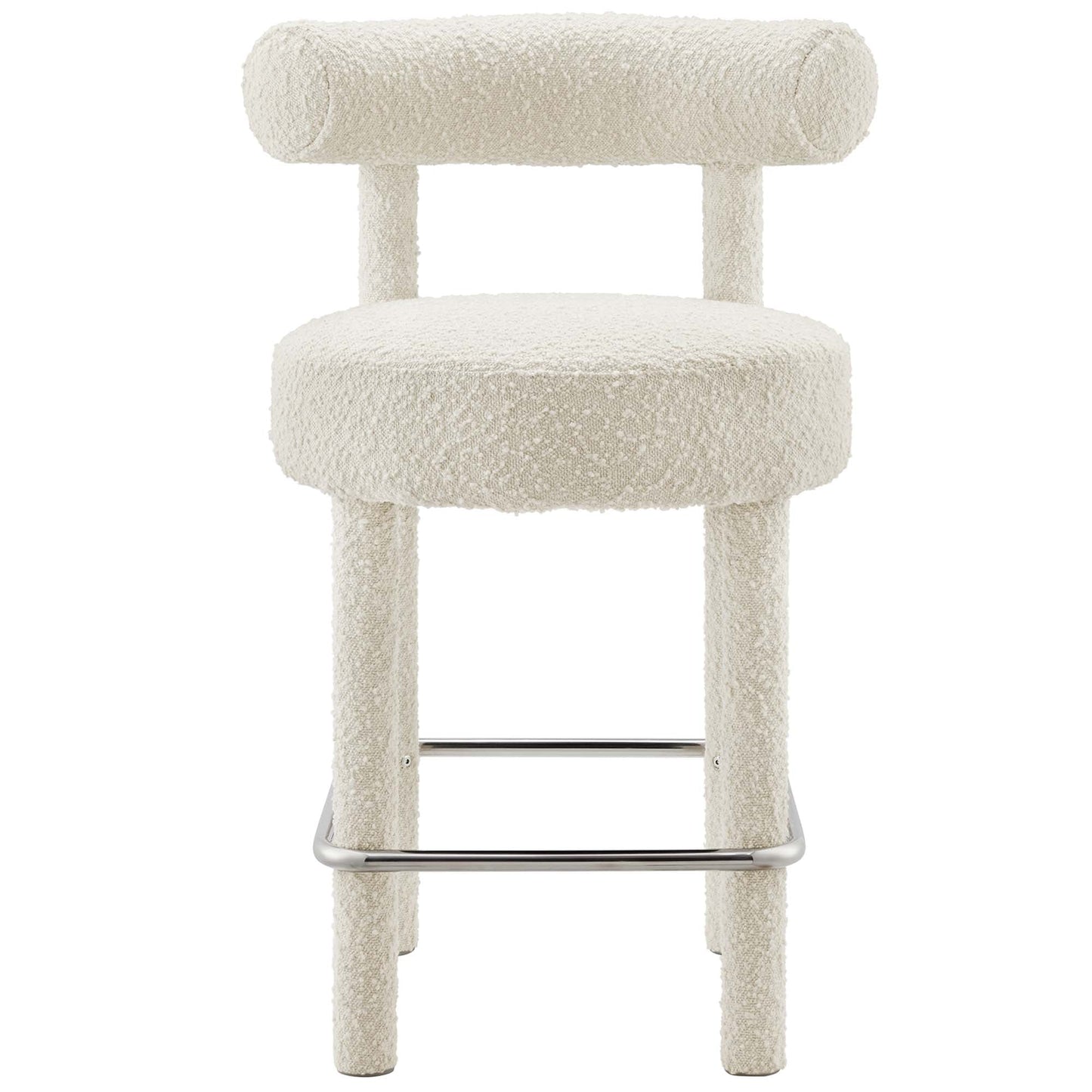 Toulouse Boucle Fabric Counter Stool by Modway EEI-6383-IVO-SLV