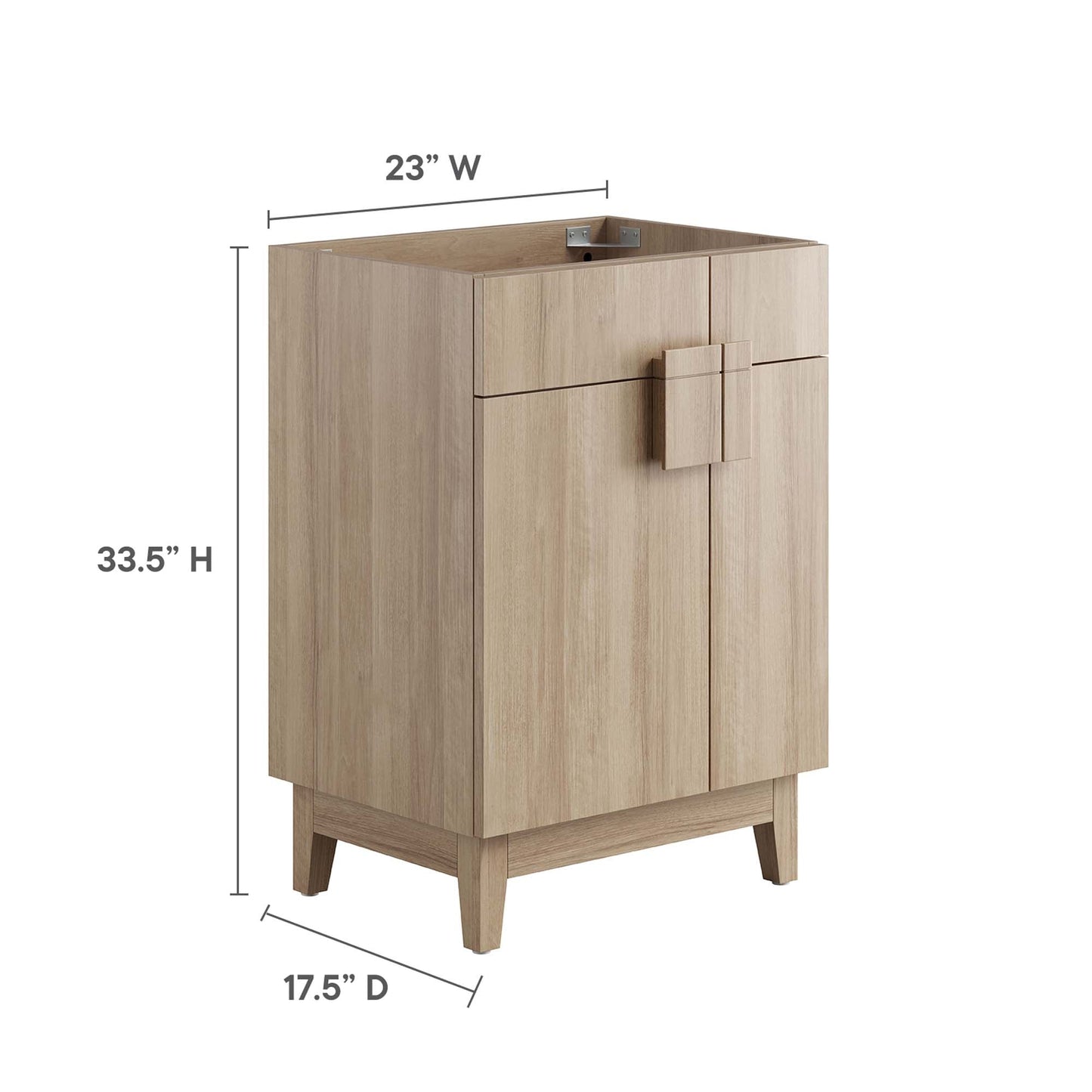 Miles 24” Bathroom Vanity Cabinet (Sink Basin Not Included) by Modway EEI-6399-OAK