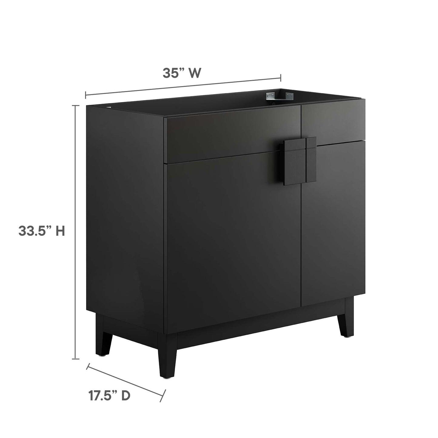 Miles 36” Bathroom Vanity Cabinet (Sink Basin Not Included) by Modway EEI-6400-BLK