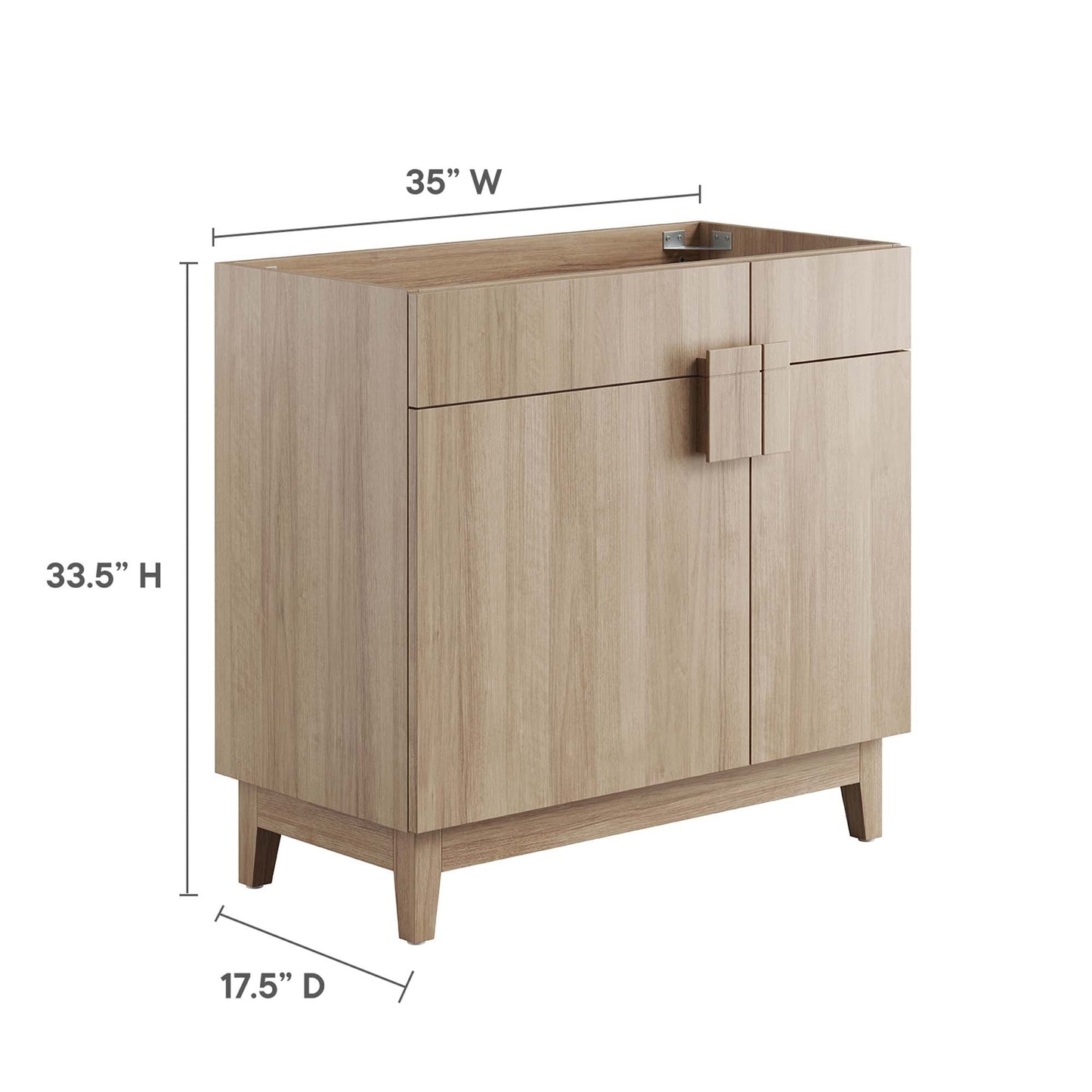 Miles 36” Bathroom Vanity Cabinet (Sink Basin Not Included) by Modway EEI-6400-OAK