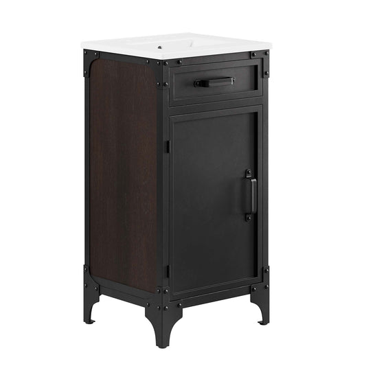 Steamforge 18" Bathroom Vanity by Modway EEI-6411-WHI-BLK