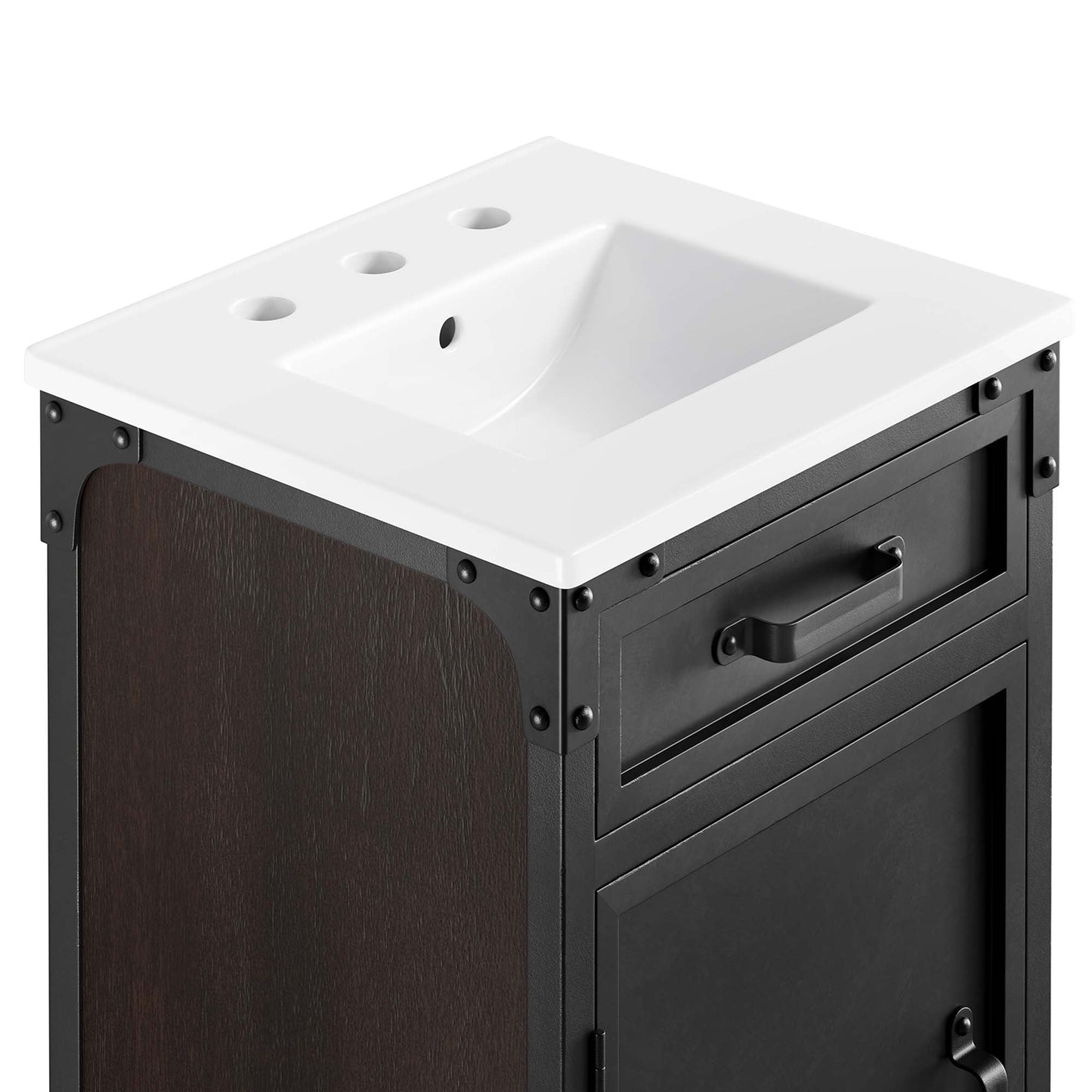 Steamforge 18" Bathroom Vanity by Modway EEI-6411-WHI-BLK