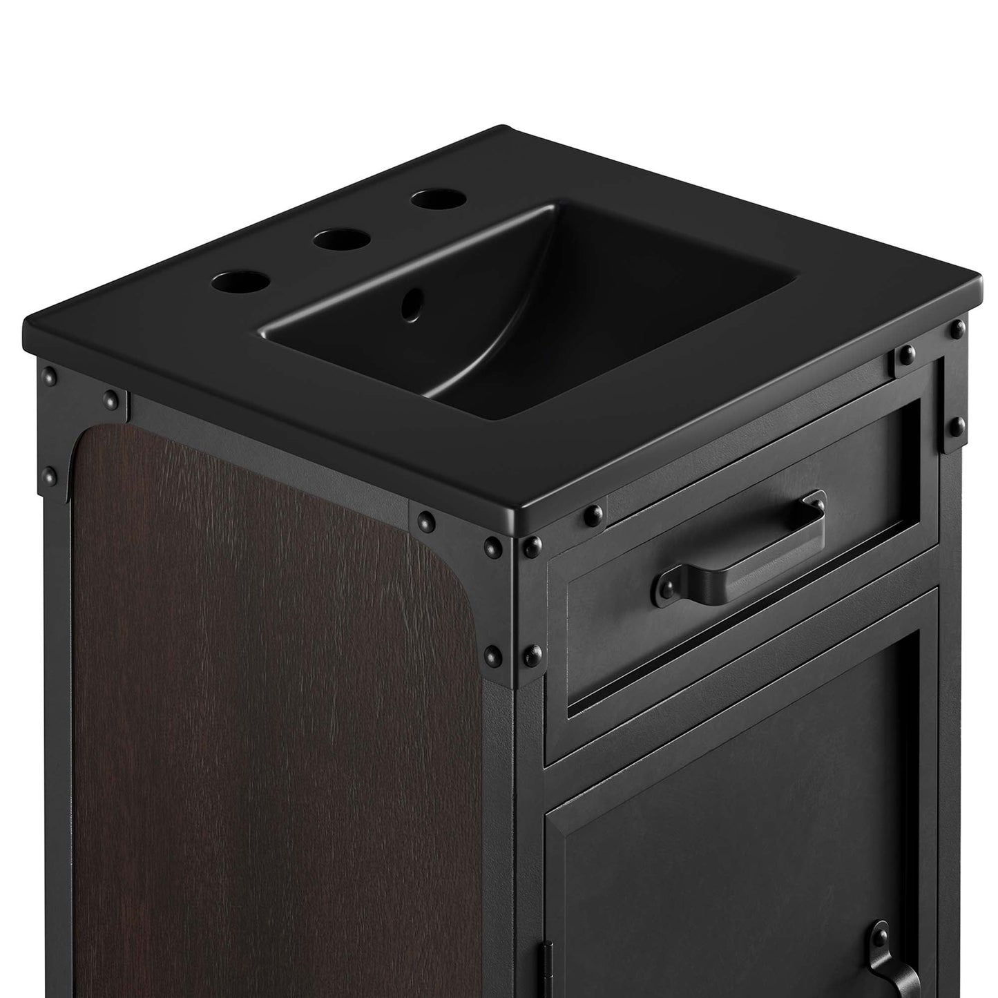 Steamforge 18" Bathroom Vanity by Modway EEI-6412-BLK-BLK