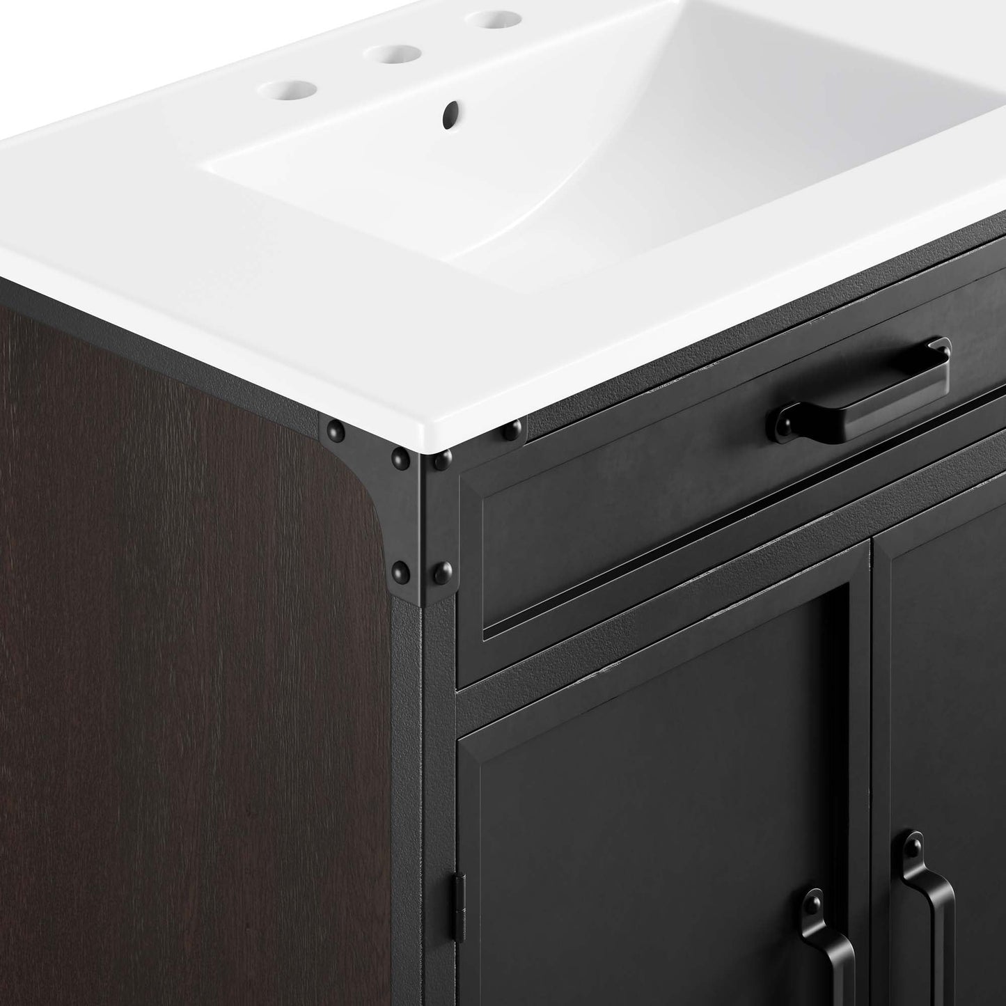 Steamforge 30" Bathroom Vanity by Modway EEI-6415-WHI-BLK