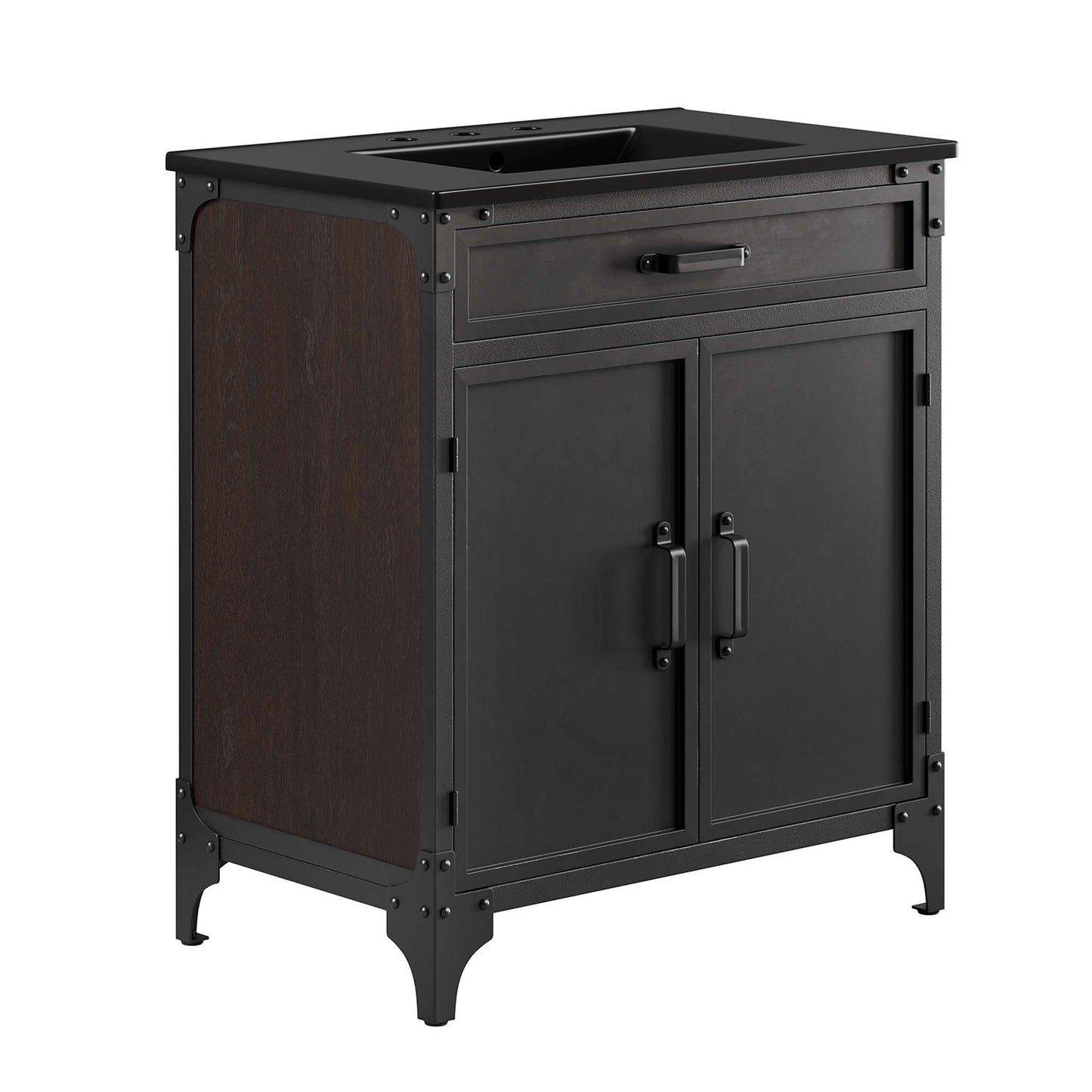 Steamforge 30" Bathroom Vanity by Modway EEI-6416-BLK-BLK