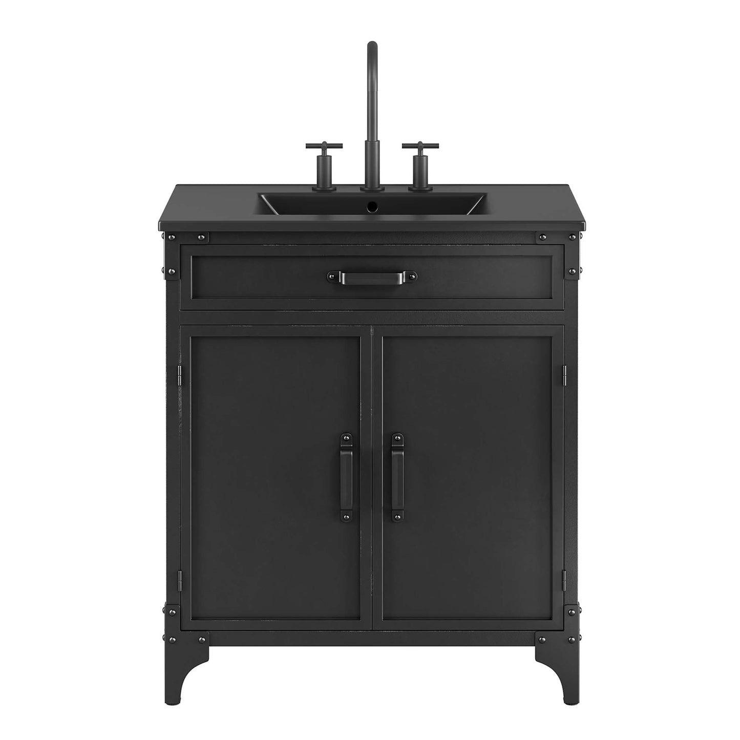 Steamforge 30" Bathroom Vanity by Modway EEI-6416-BLK-BLK