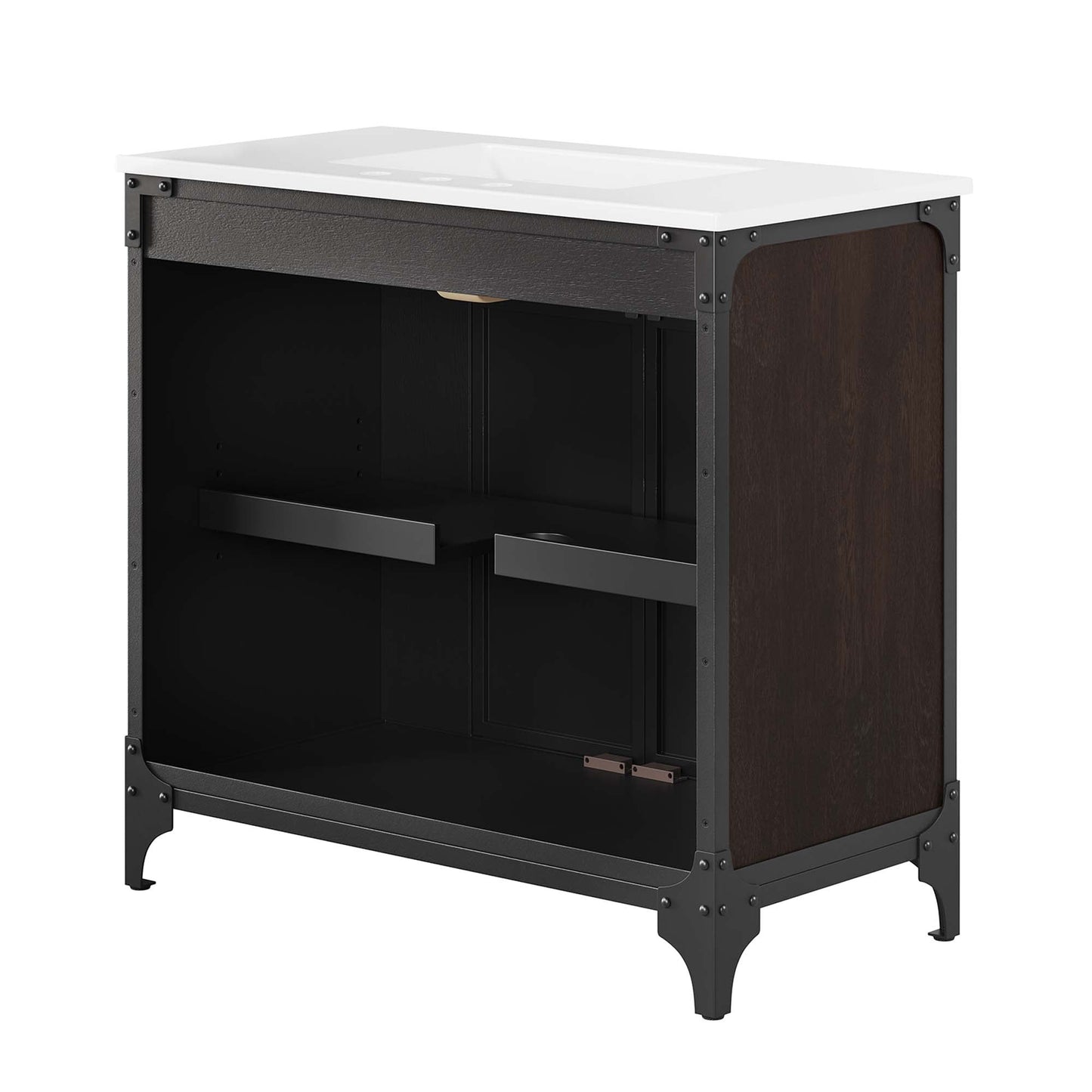 Steamforge 36" Bathroom Vanity by Modway EEI-6417-WHI-BLK