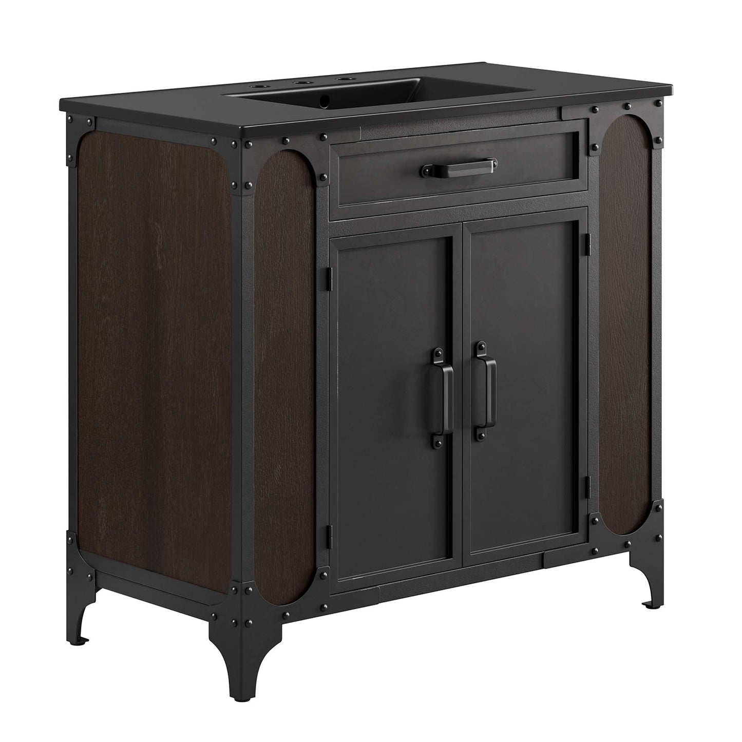Steamforge 36" Bathroom Vanity by Modway EEI-6418-BLK-BLK