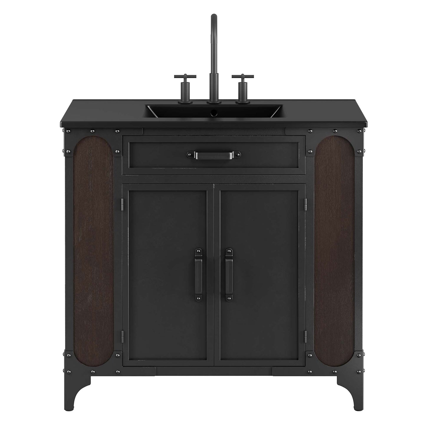 Steamforge 36" Bathroom Vanity by Modway EEI-6418-BLK-BLK