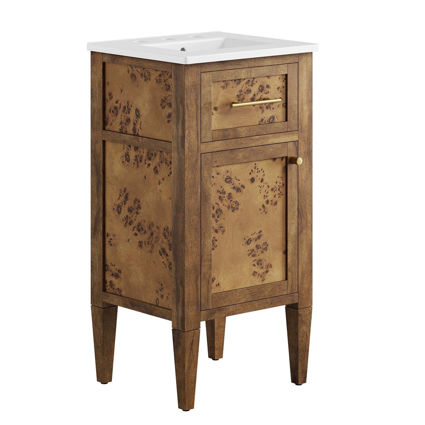 Elysian 18" Wood Bathroom Vanity by Modway EEI-6436-WHI-BRN